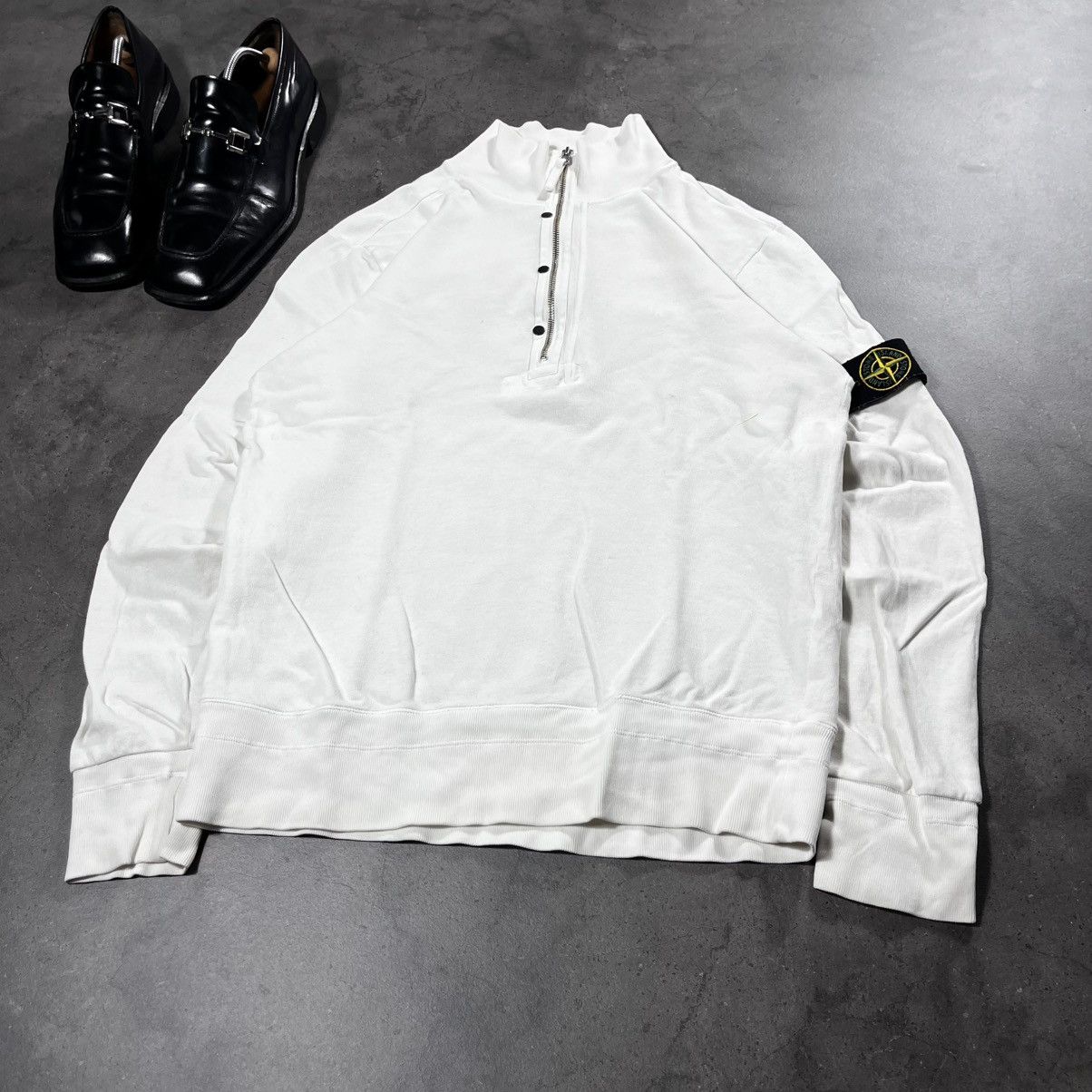 Stone Island Vintage 00s Stone Island Halfzip Sweater Sweatshirt Casual Size US L / EU 52-54 / 3 - 3 Thumbnail