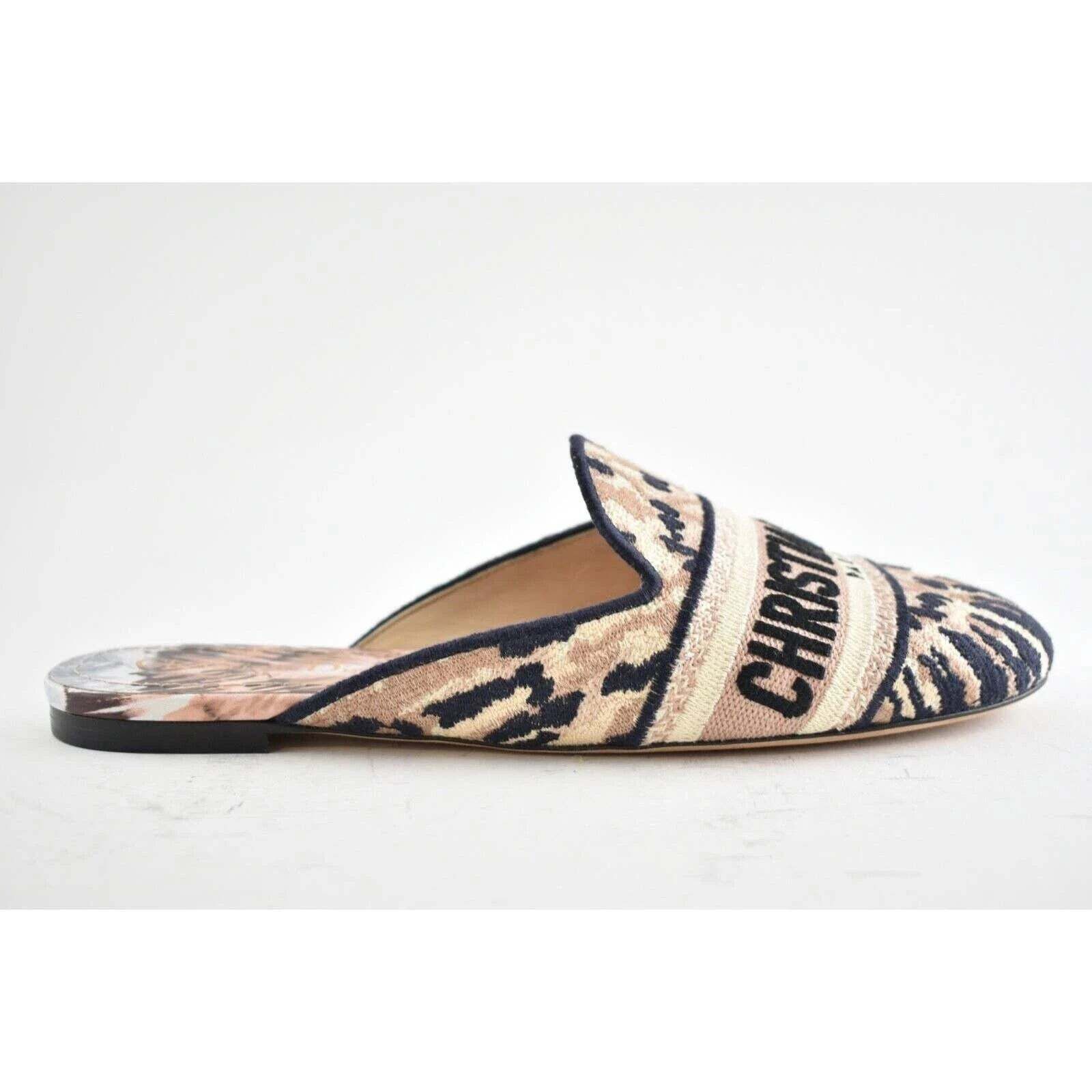 Dior Off Mule Black Logo Backless Slide Ballerina Flat 37.5 Size US 7.5 / IT 37.5 - 2 Thumbnail