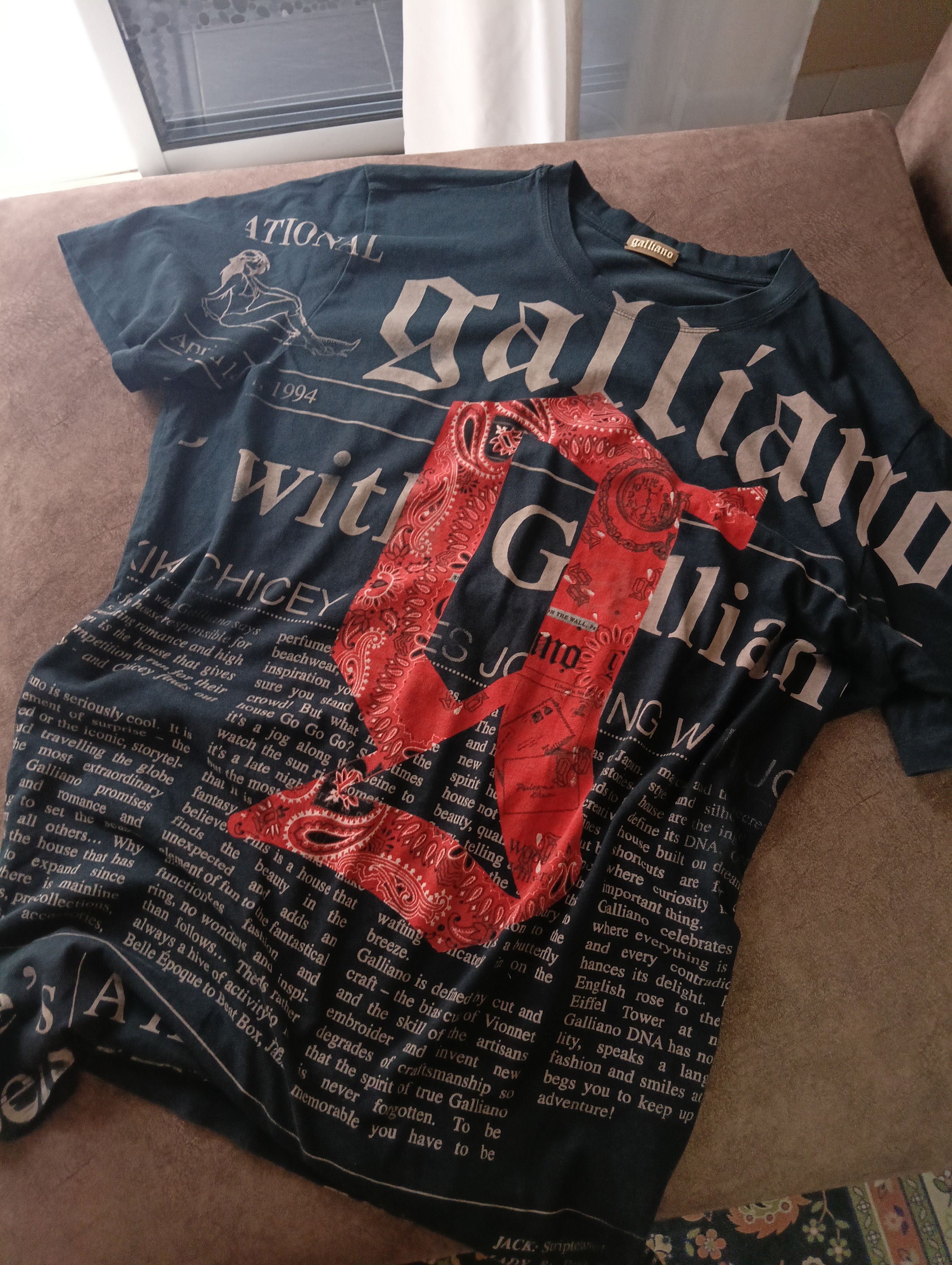 John Galliano newspaper t-shirt