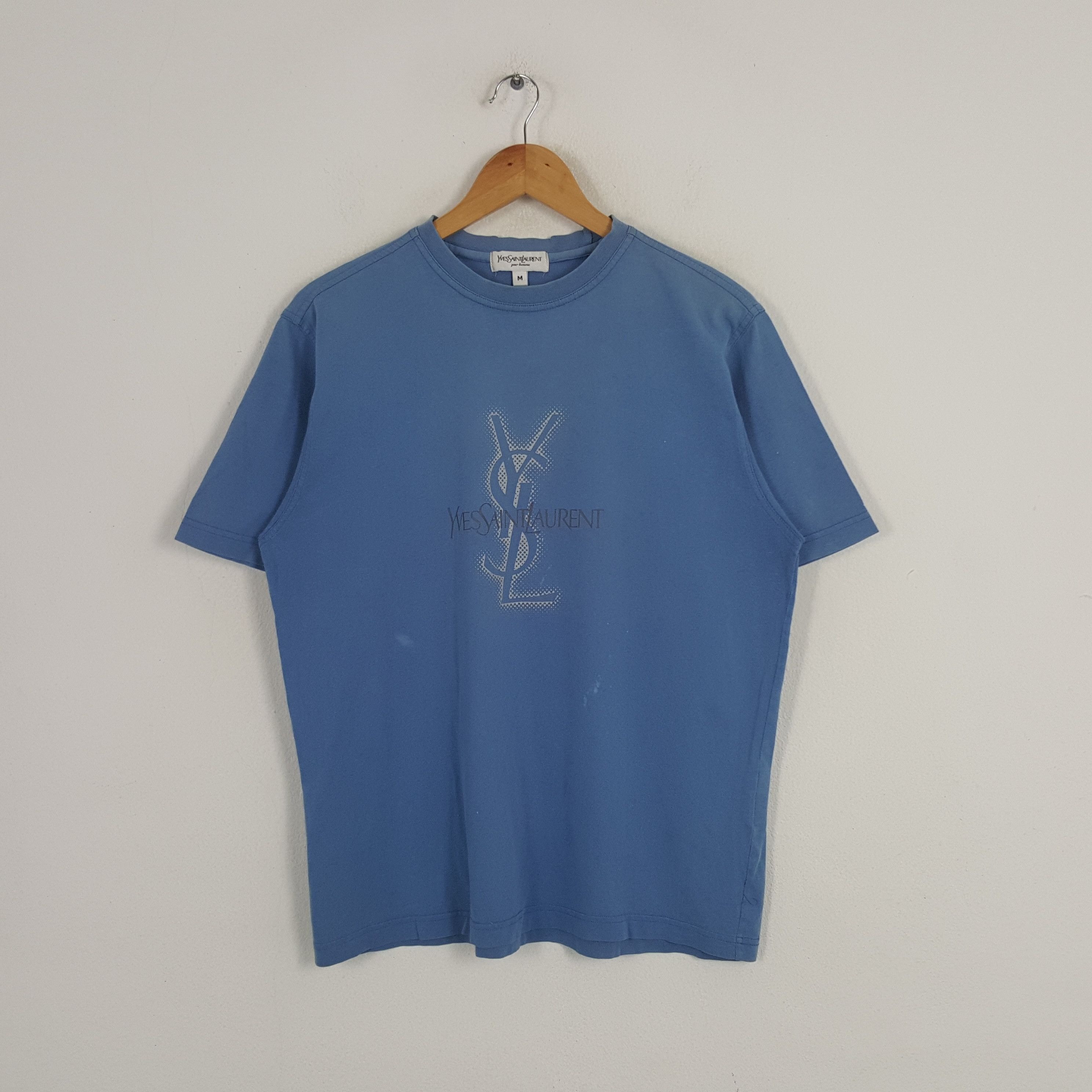Vintage × Yves Saint Laurent Vintage Yves Saint Laurent Italian Brand Logo Tshirt Size US L / EU 52-54 / 3 - 1 Thumbnail