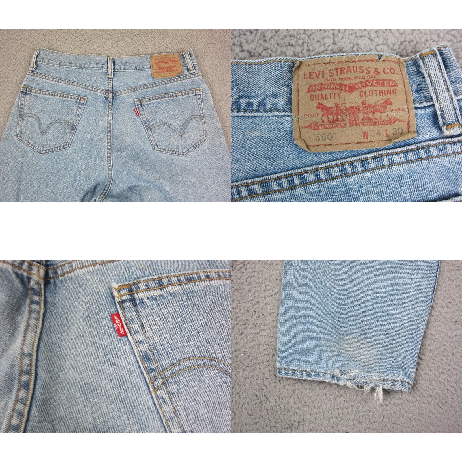 Levi's VINTAGE Levi's Jeans Mens Blue 560 Comfort Fit Straight Denim Y2K W34 L30 Size US 30 / EU 46 - 10 Thumbnail