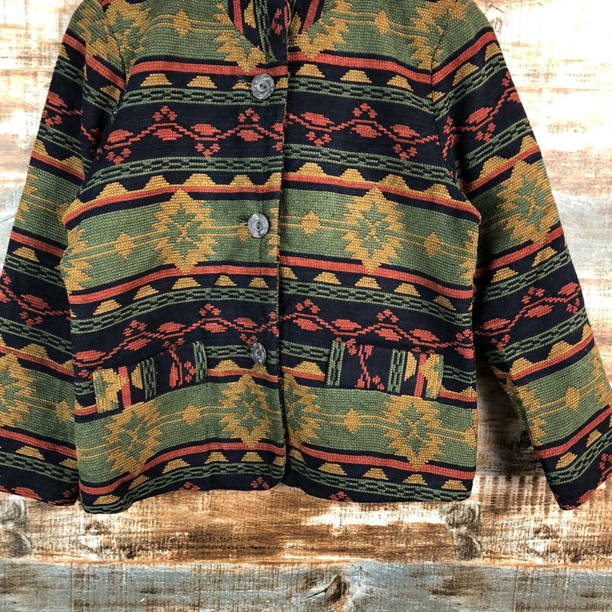 Homespun Knitwear × Japanese Brand TS Collection Green Knitwear art jacket vintage #A2480 Size S / US 4 / IT 40 - 3 Thumbnail