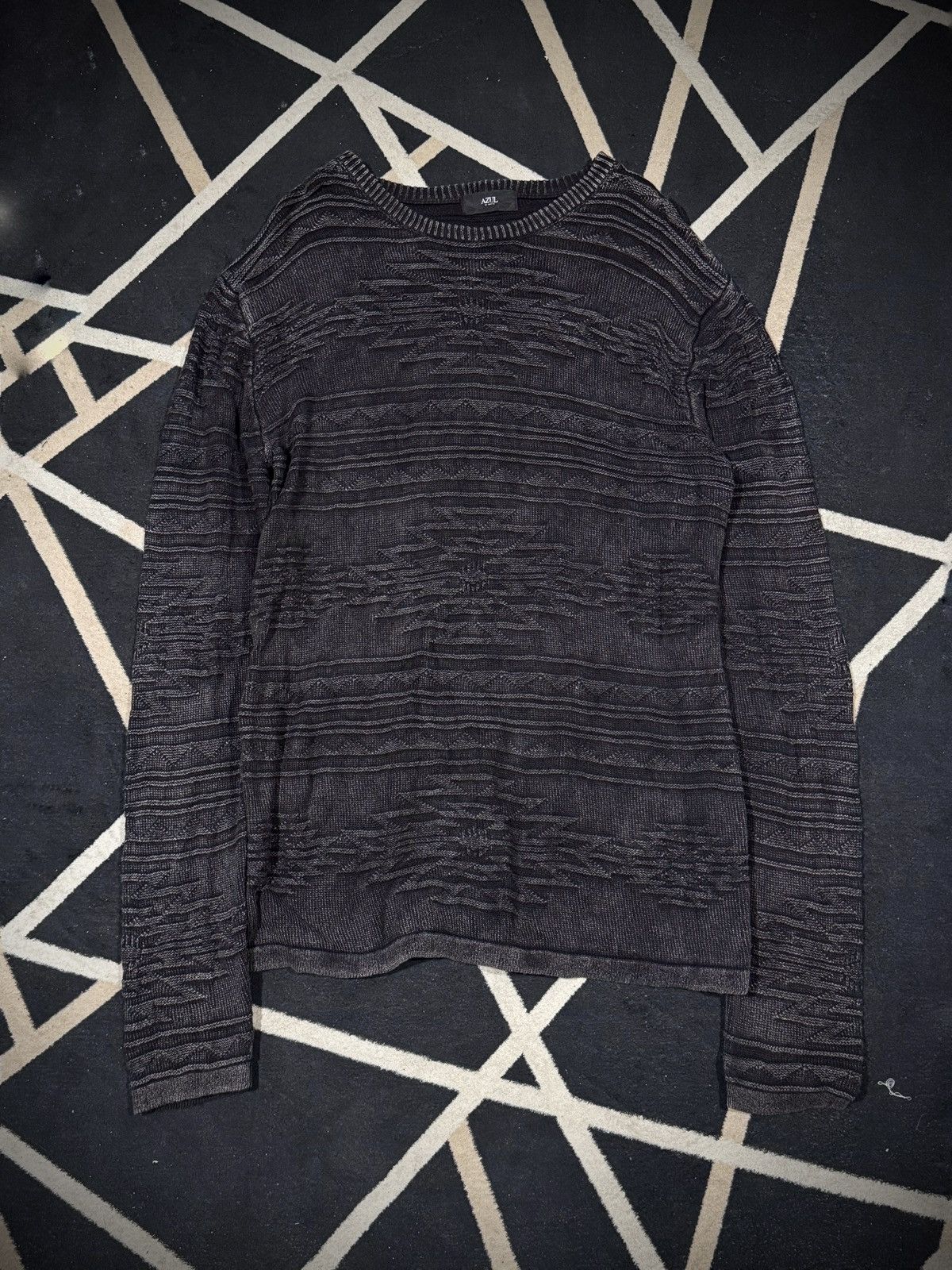 Le Grande Bleu (L.G.B.) Navajo Knit Sweaters Moussy Black Washed Archive Styled Size US L / EU 52-54 / 3 - 1 Thumbnail