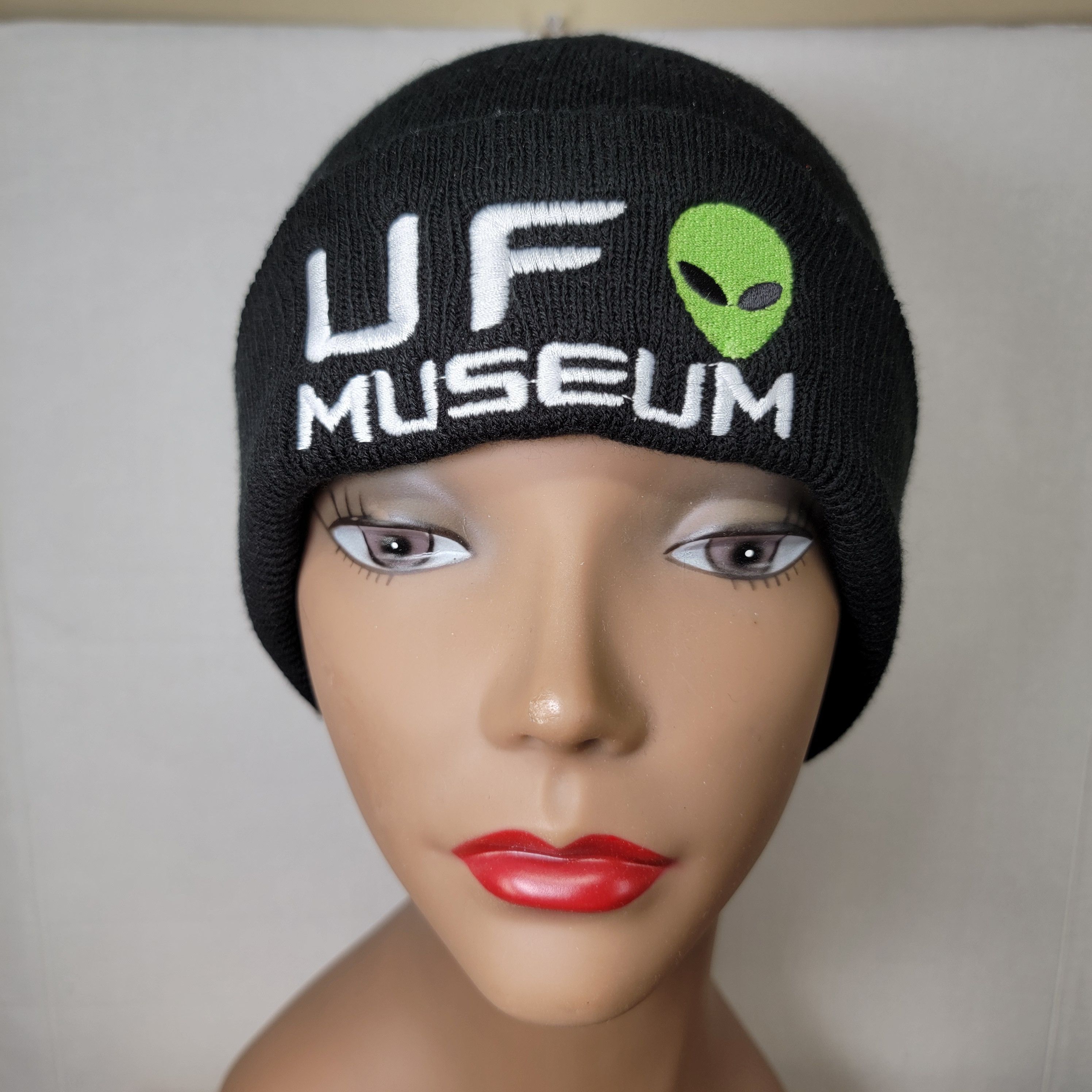 Other UFO Museum Unisex Black Knit Beanie, Embroidered Logo Size ONE SIZE - 1 Thumbnail