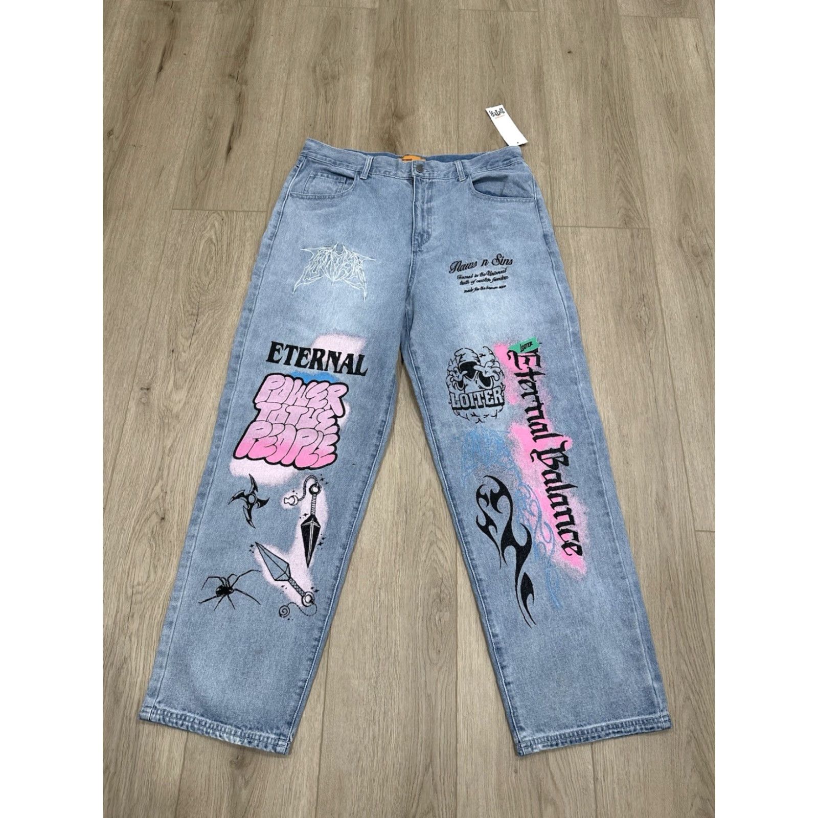 Vintage VINTAGE Loiter Jeans Denim Eternal Men's 36x30 Baggy Loose Wide Leg VTG Y2K Jeans Size US 36 / EU 52 - 2 Thumbnail