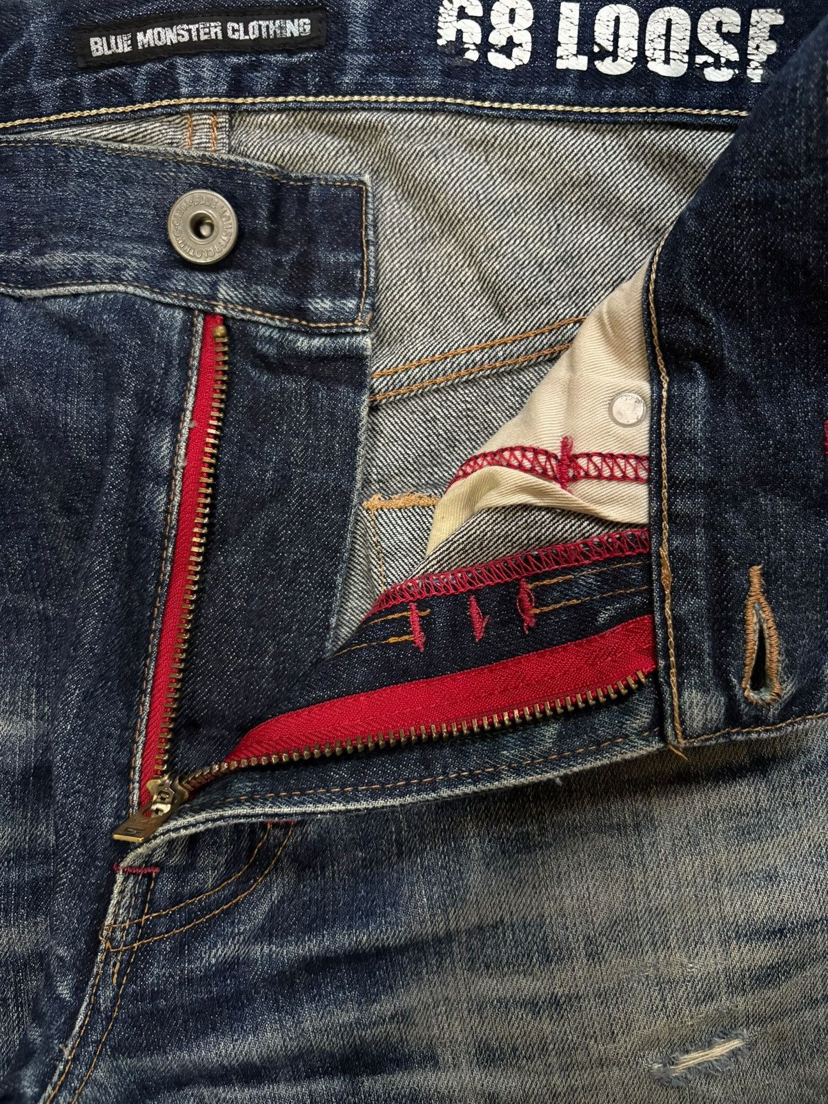 Japanese Brand Hybrid Vintage Japanese Brand Bleached Mud Wash Loose Jeans Size US 30 / EU 46 - 9 Thumbnail