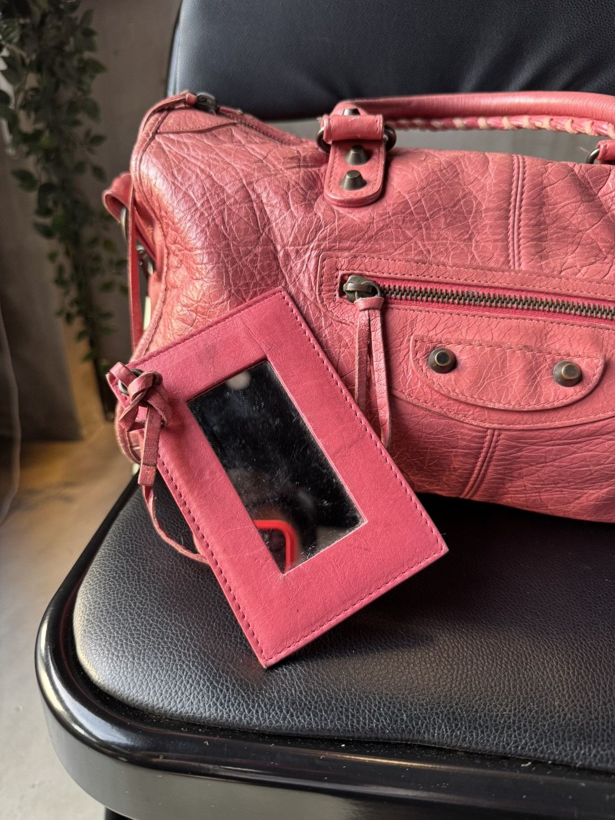 Balenciaga BALENCIAGA Sorbet Lambskin Leather Motorcycle Part Time Bag Size ONE SIZE - 5 Thumbnail