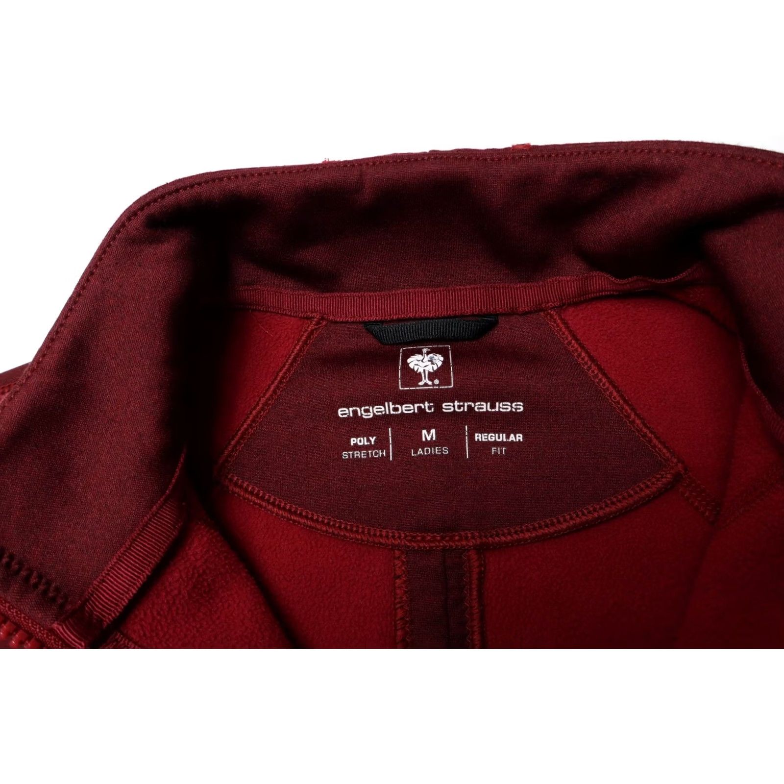Vintage ENGELBERT STRAUSS Poly Stretch Regular Jacket Women's MEDIUM Softshell Fleece Burgundy Zip Mock Neck All Seasons Womens Regular Jacket Size M / US 6-8 / IT 42-44 - 7 Thumbnail