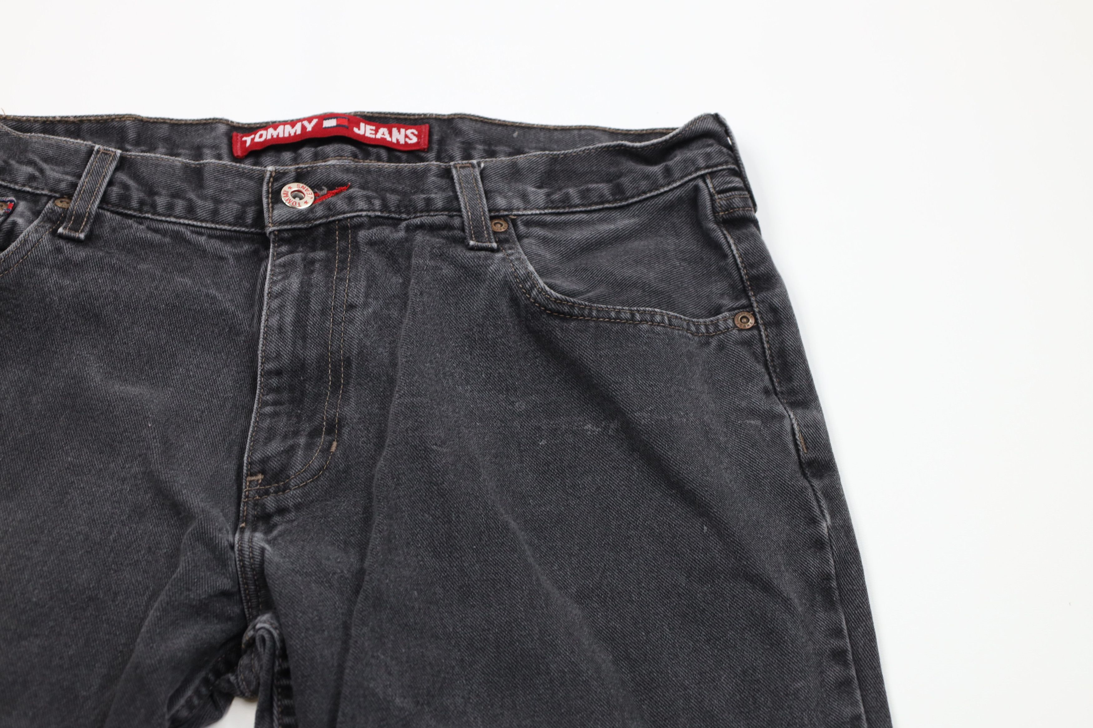 Tommy Hilfiger Vintage 90s Tommy Hilfiger Spell Out Wide Leg Denim Jeans Size US 33 - 7 Thumbnail
