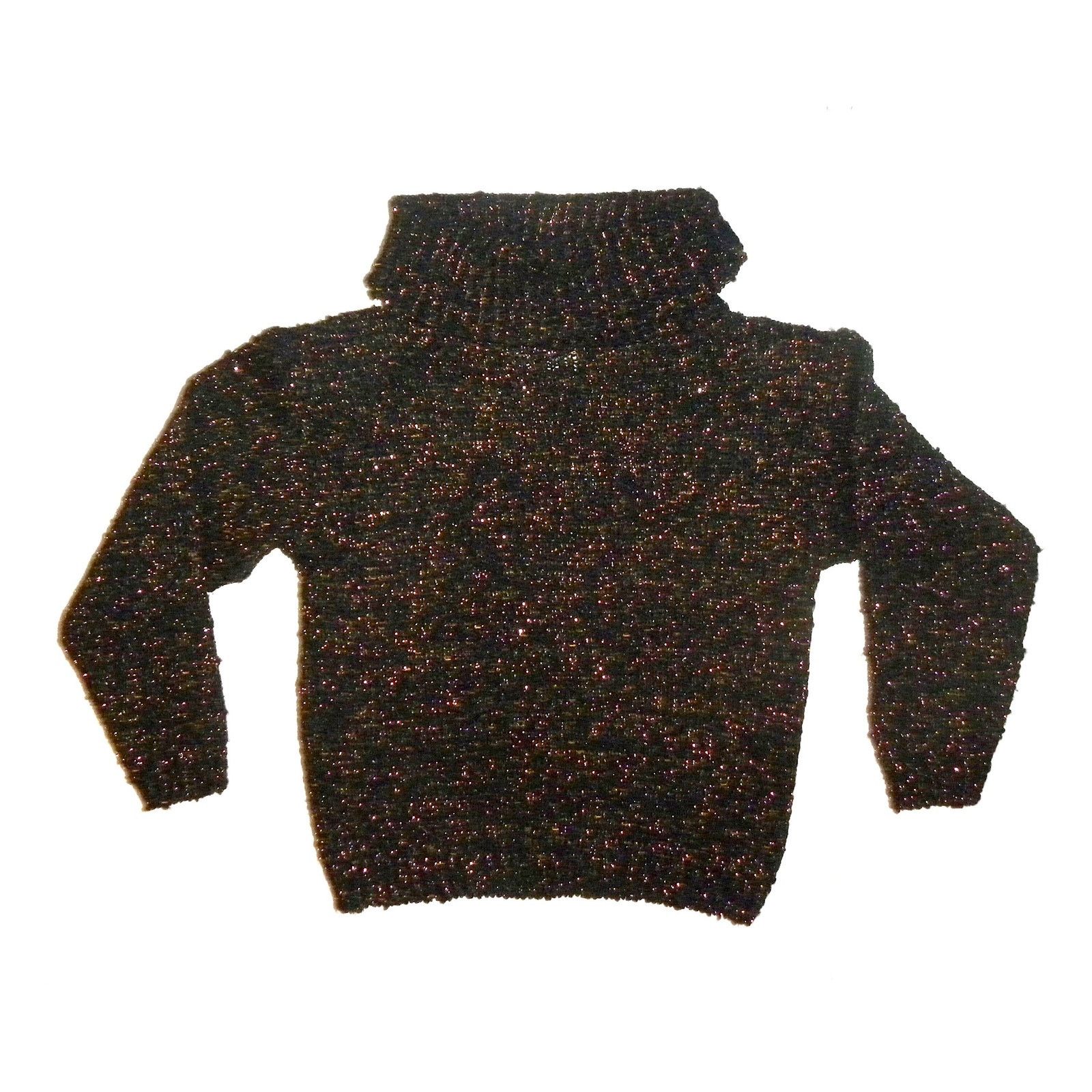 Vintage 80s Black & Gold Lurex Metallic COWL Neck Sweater Size XS / US 0-2 / IT 36-38 - 5 Thumbnail