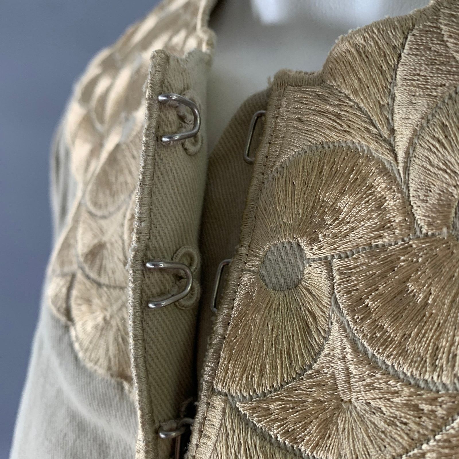 Ports 1961 PORTS 1961 Size 12 Khaki Cotton Blend Embroidered Jacket Size XL / US 12-14 / IT 48-50 - 5 Thumbnail