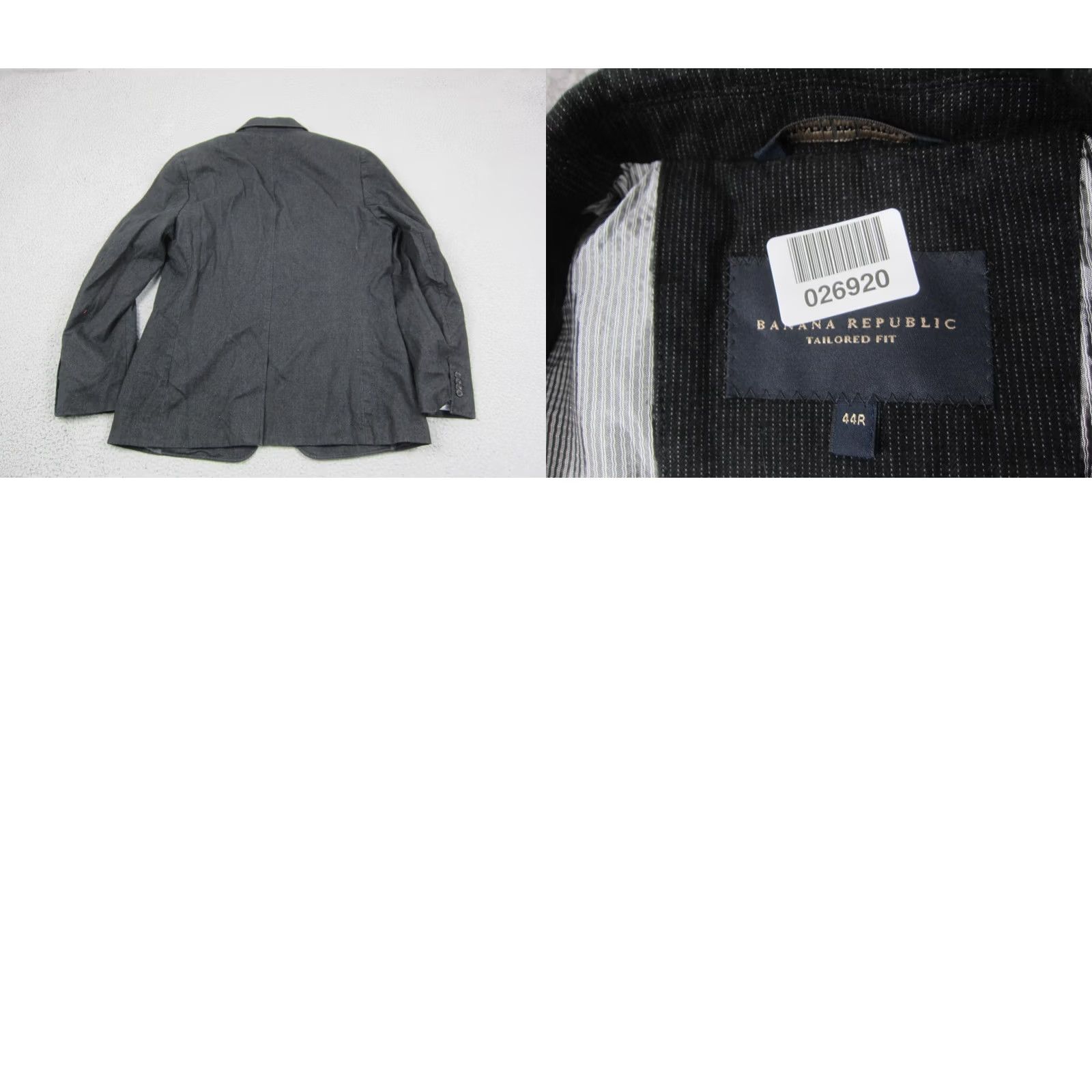 Banana Republic VINTAGE Banana Republic Blazer Jacket Mens 44R Black Tailored Fit Work Coat, Blazer, Banana Republic, 44R, Black, Regular, Men Size 44R - 9 Thumbnail