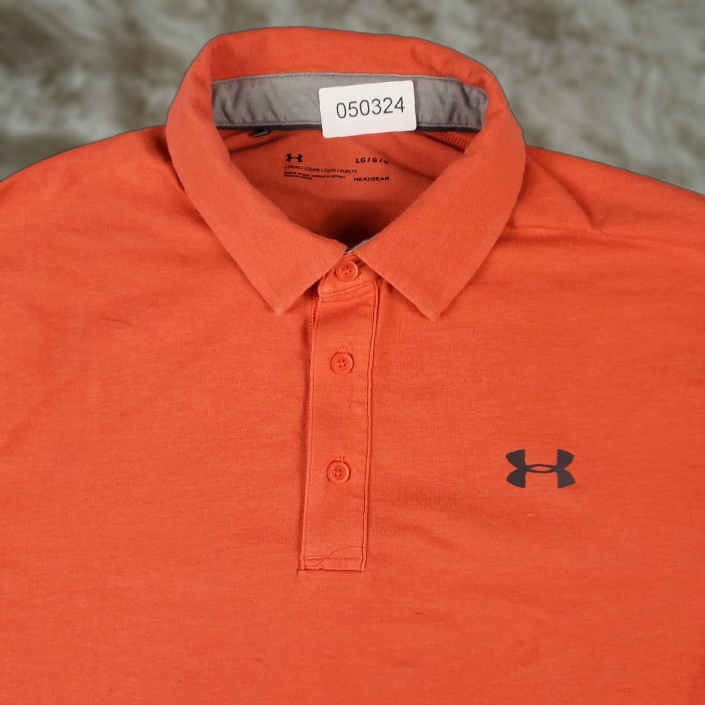 Under Armour Under Armour Polo Shirt Mens Size Large Orange Golf Casual Short Sleeve Size US L / EU 52-54 / 3 - 1 Thumbnail