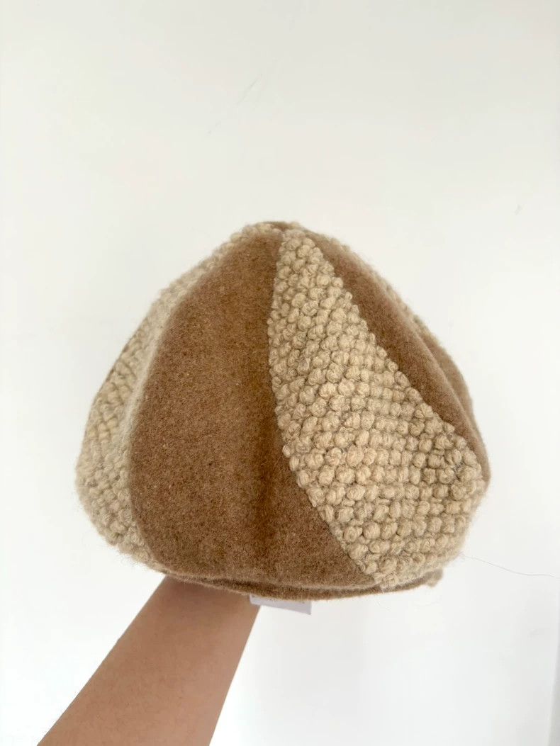 Vivienne Westwood Vivienne Westwood Used beige wool patchwork newsboy hat Size ONE SIZE - 4 Thumbnail