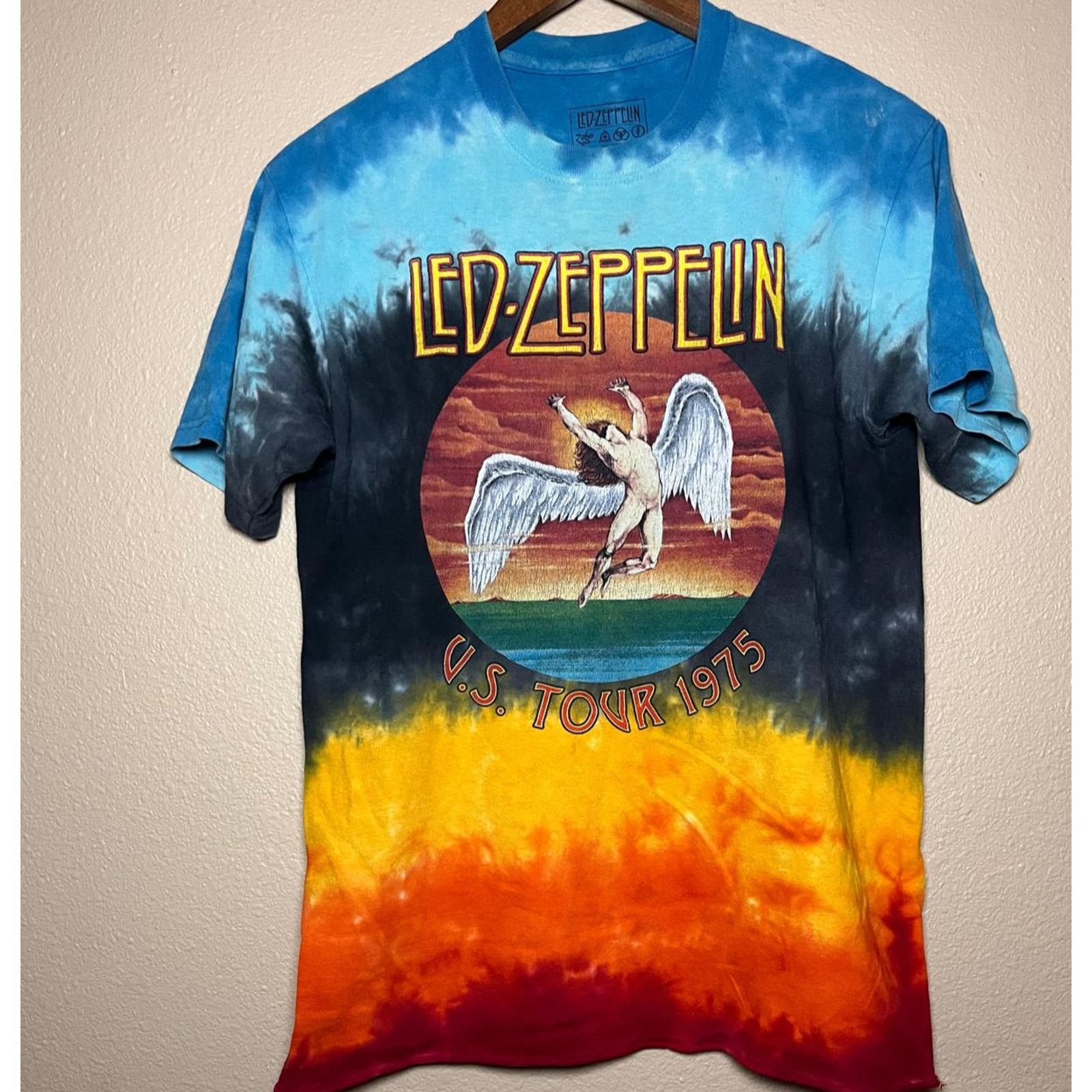 Led Zeppelin 🎸 Led Zeppelin “U.S. Tour 1975” Tie-Dye Band Tee – Size M Size US M / EU 48-50 / 2 - 1 Thumbnail