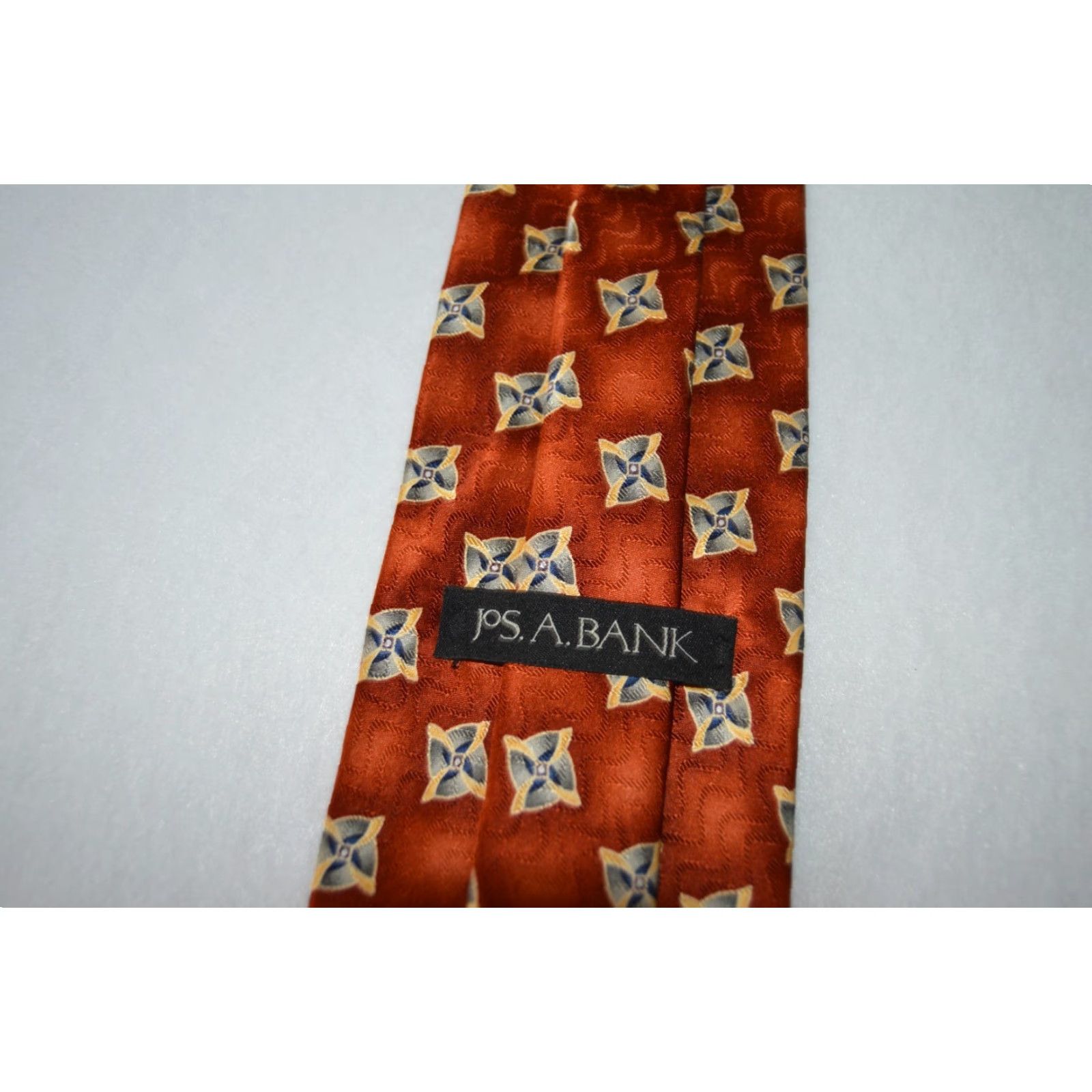 Jos. A. Bank JOS A BANK Copper Geometric Silk Necktie Size ONE SIZE - 3 Thumbnail
