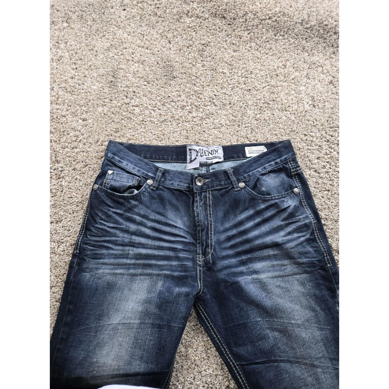 Denime DoDenim Alex Jeans Slim Straight Leg 34x32 Mens Denim Distressed 5-Pocket Design Jeans Size US 34 / EU 50 - 3 Thumbnail