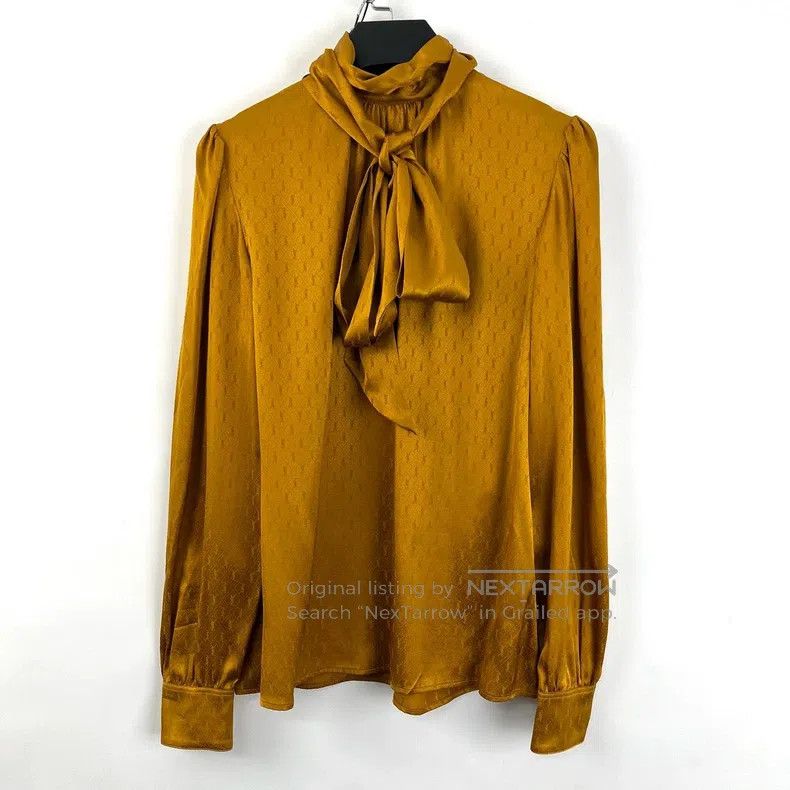 Saint Laurent Paris Saint Laurent Paris Letter Print Ribbon Design Silk Shirt Size XXS / US 00 / IT 34 - 1 Thumbnail