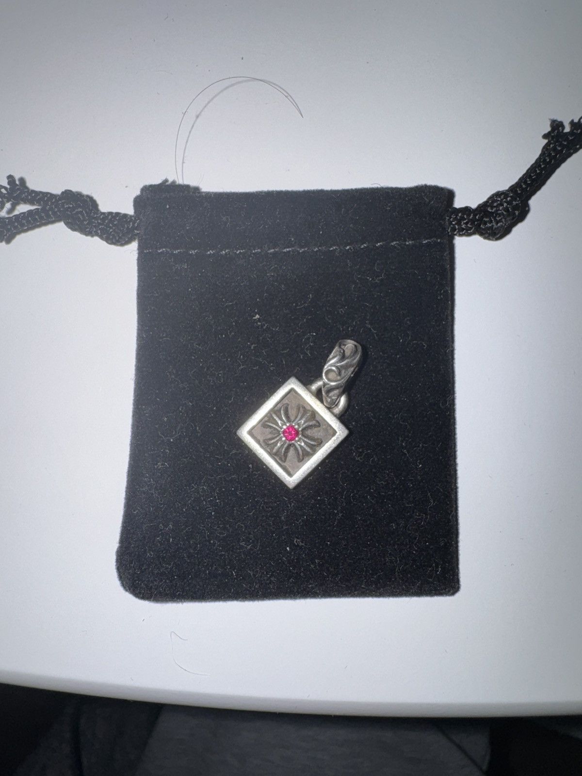 Chrome Hearts Chrome Hearts CH Plus 1 Ruby Necklace Silver Size ONE SIZE - 7 Thumbnail