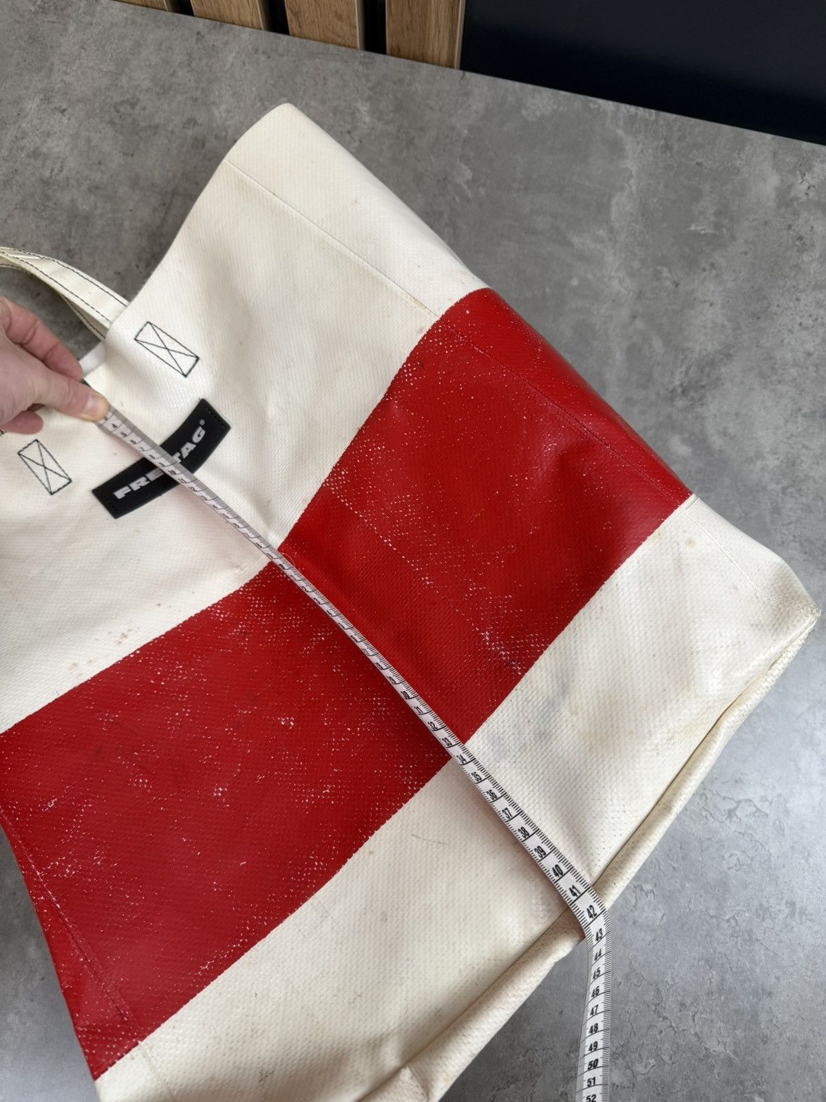 Freitag FREITAG Recycled Shopper White Red Bag Unisex Size ONE SIZE - 15 Thumbnail