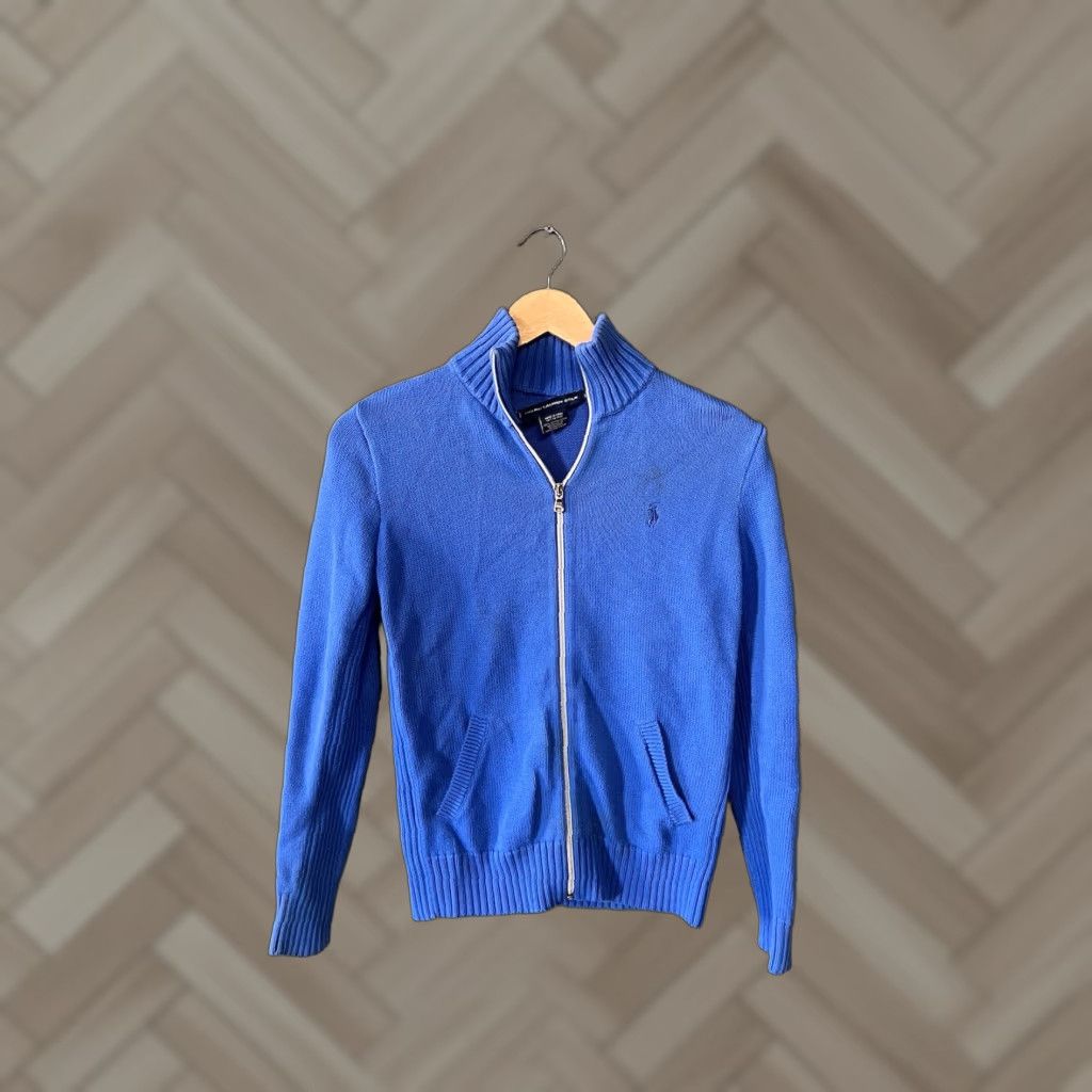 Ralph Lauren VINTAGE Ralph Lauren Golf Polo Womens Blue Knit Long Sleeve Full Zip Small Sweater Size S / US 4 / IT 40 - 1 Thumbnail