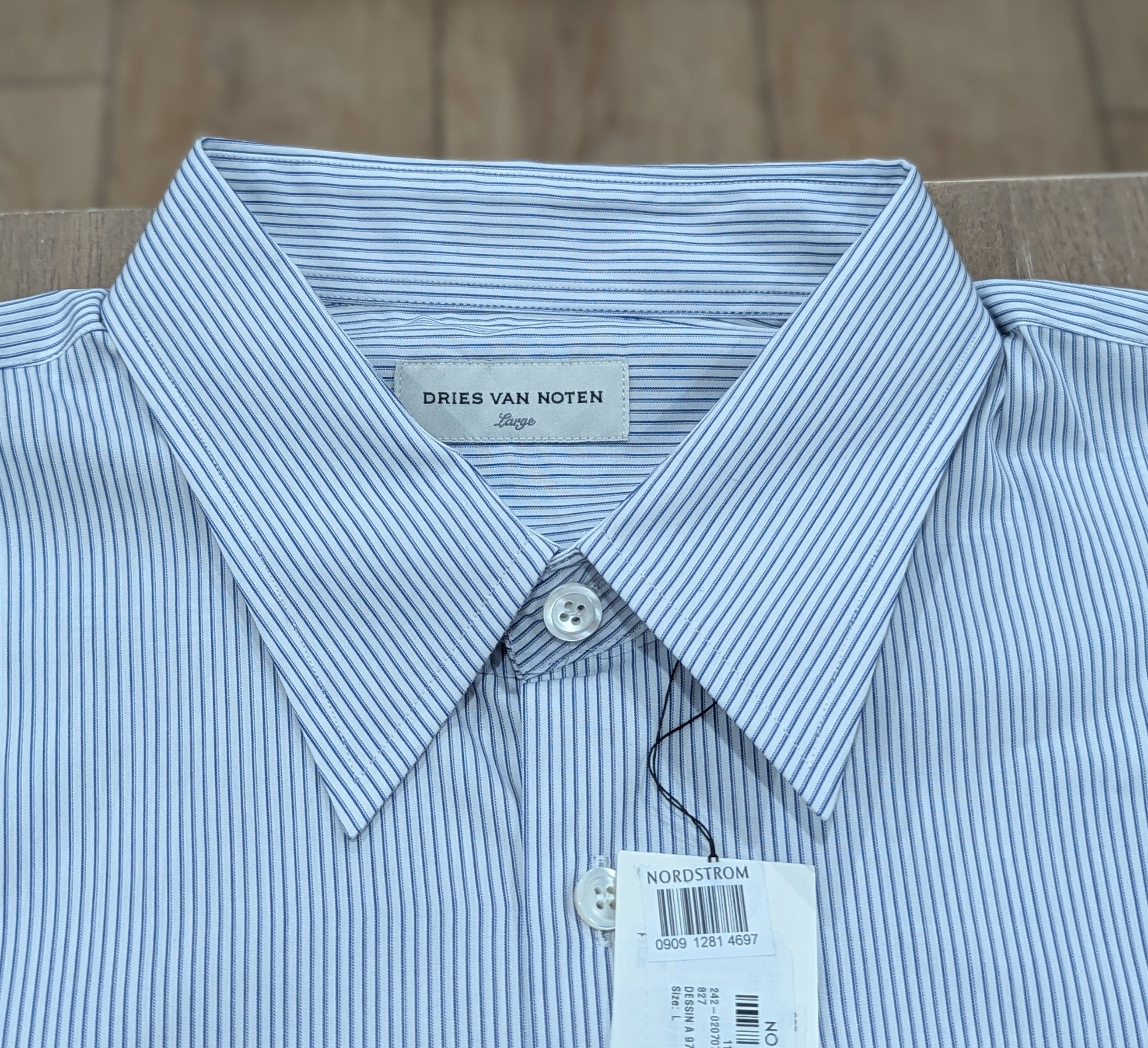 Dries Van Noten DRIES VAN NOTEN Pinstripe LS Button Up Shirt Dessin Large Size US L / EU 52-54 / 3 - 2 Thumbnail