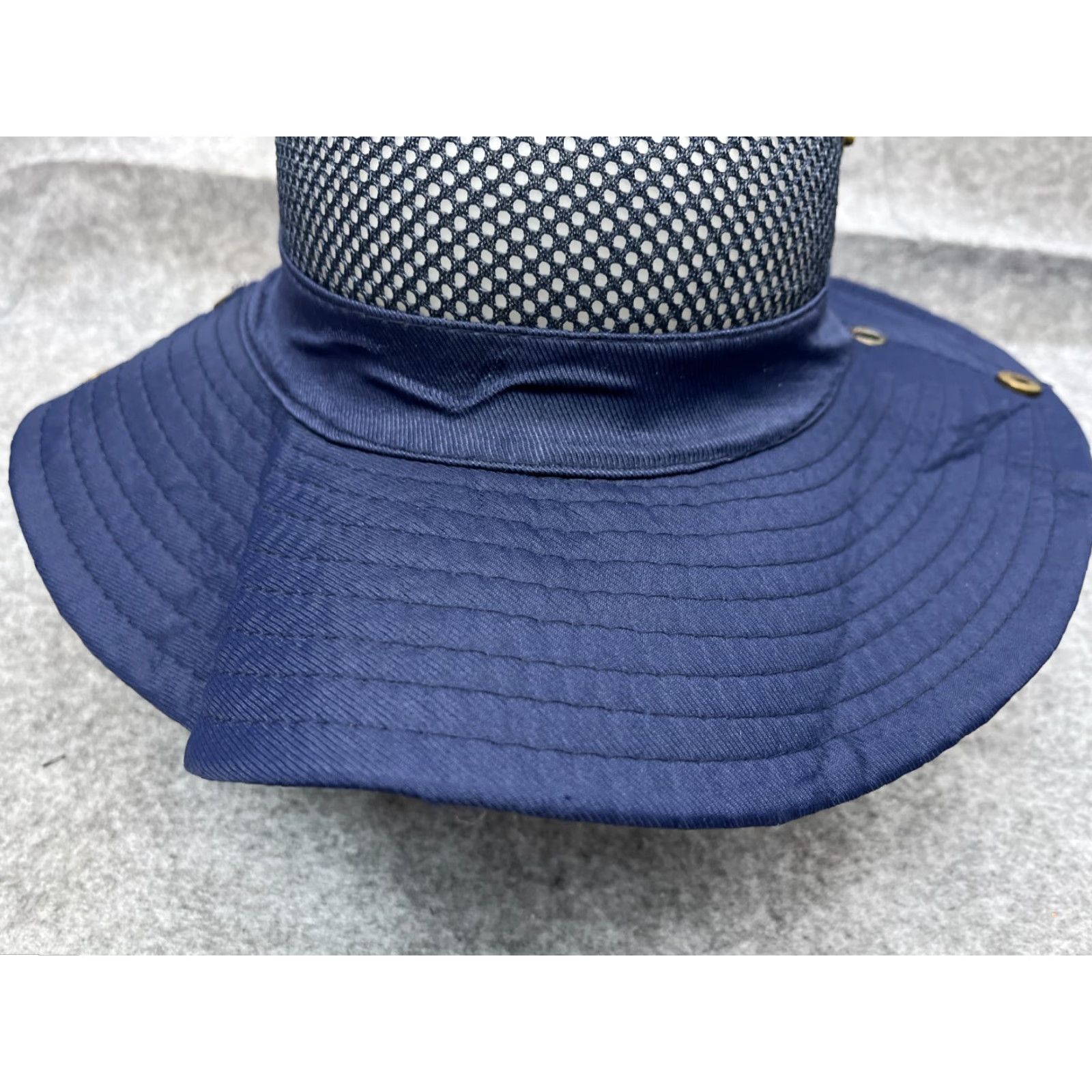 Vintage Sun Hat Adult One Size Blue Cotton Polyester Beach Camp Outdoors Size ONE SIZE - 3 Thumbnail