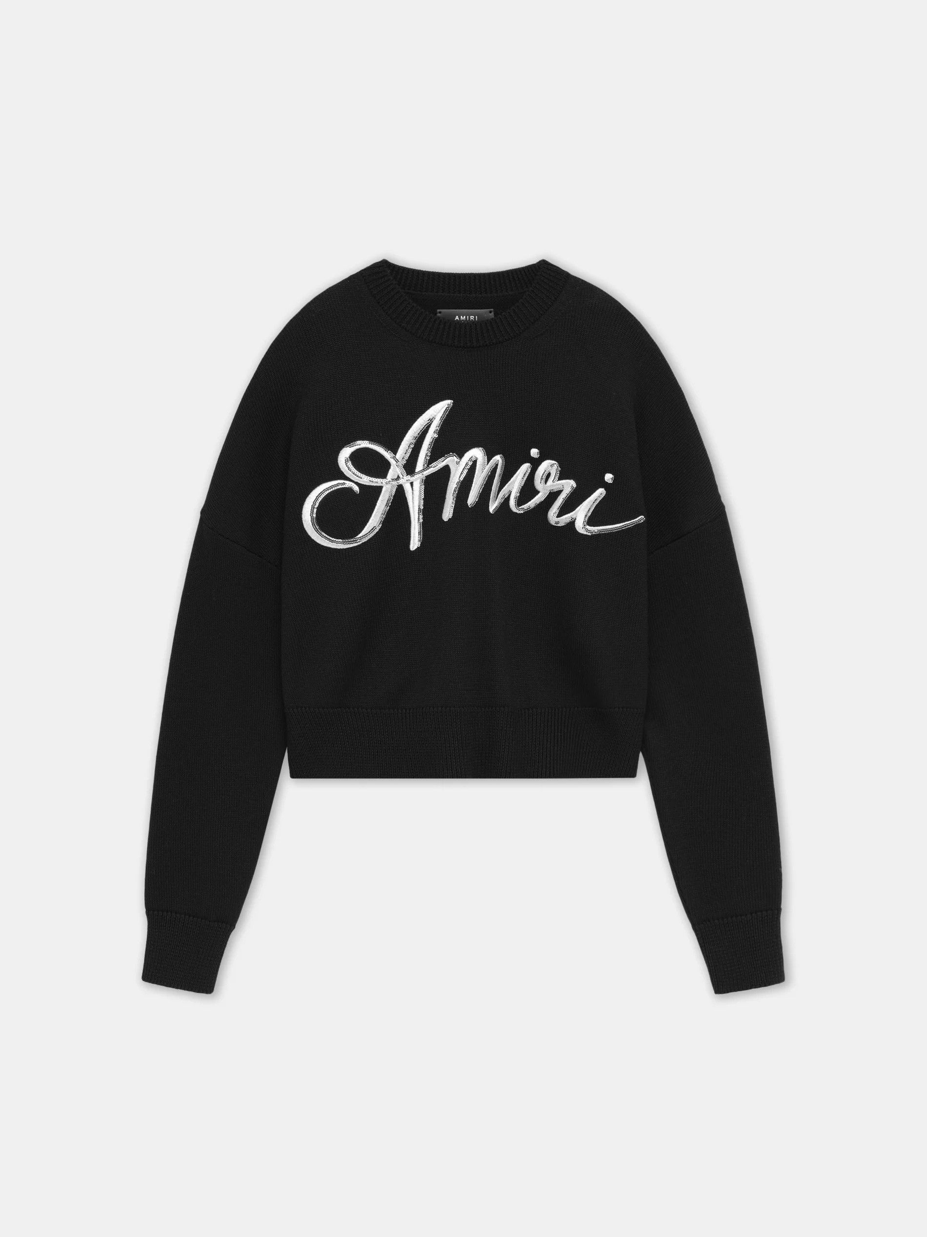 o1orln1025 MA Swirl Crewneck Sweater in Black