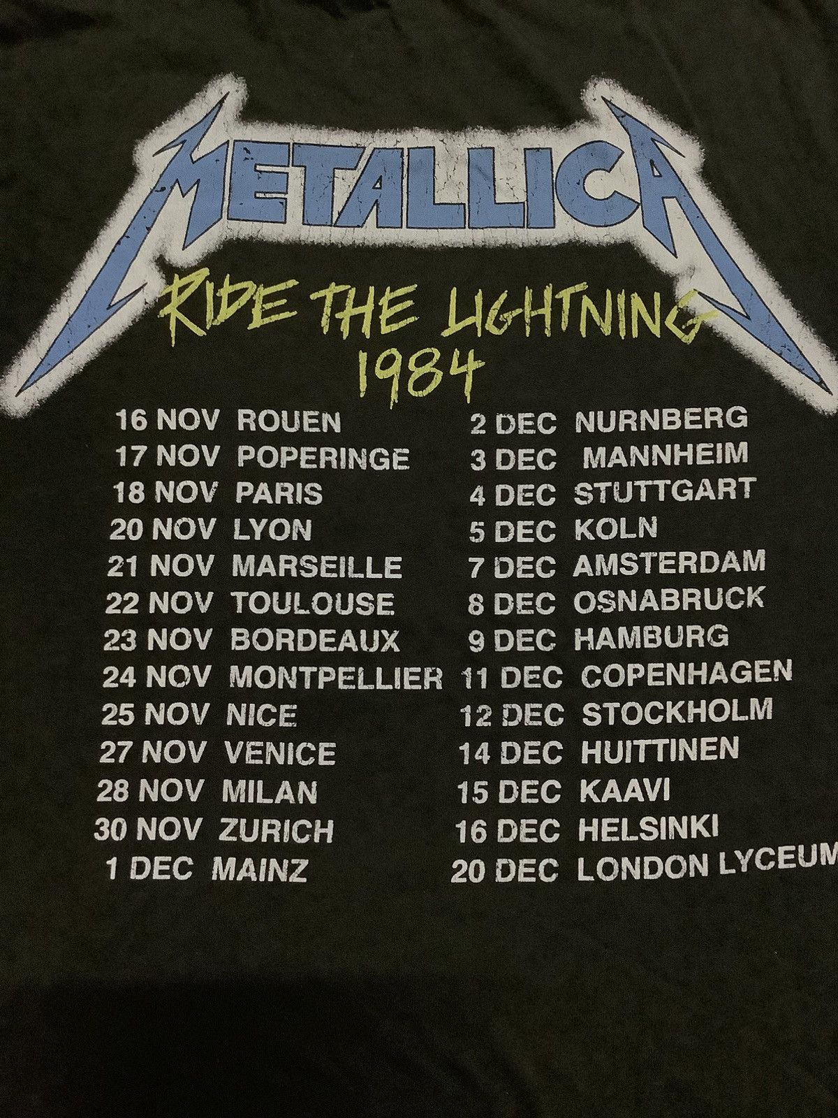 Band Tees × GU × Metallica Metallica Ride the Lightning 1984 Tour Tee Size S / US 4 / IT 40 - 19 Thumbnail