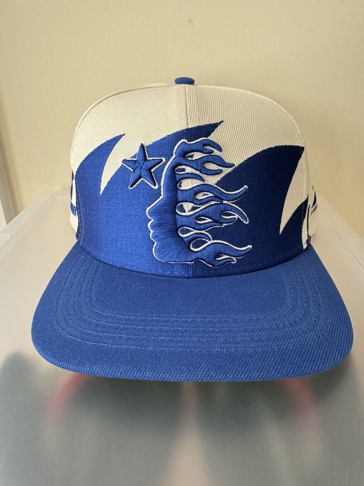 image of Hellstar Shark Teeth Snapback in Blue, Men's