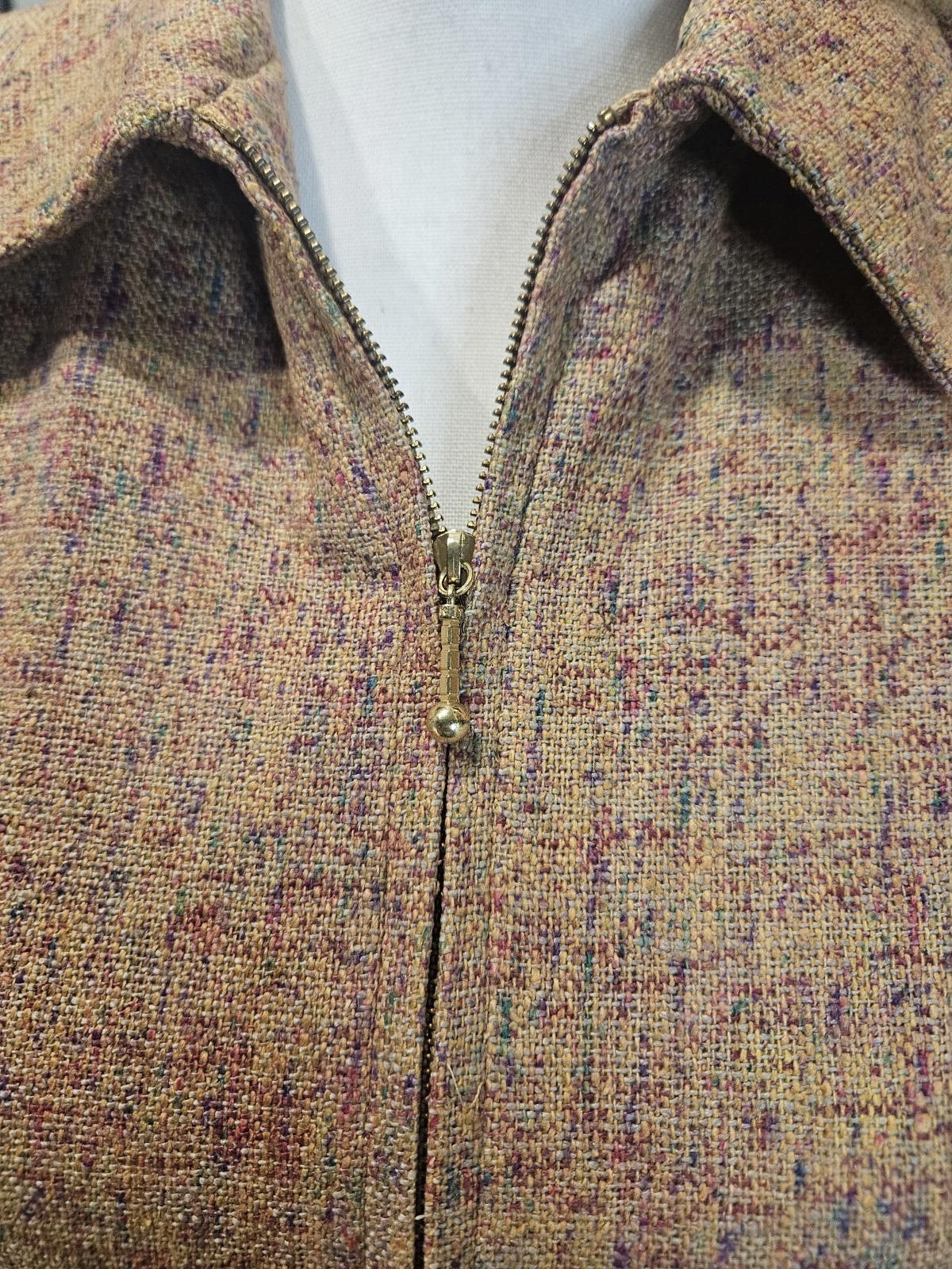 Designer 100% Silk Doncaster Zip-Up Blazer Jacket Size S / US 4 / IT 40 - 4 Thumbnail