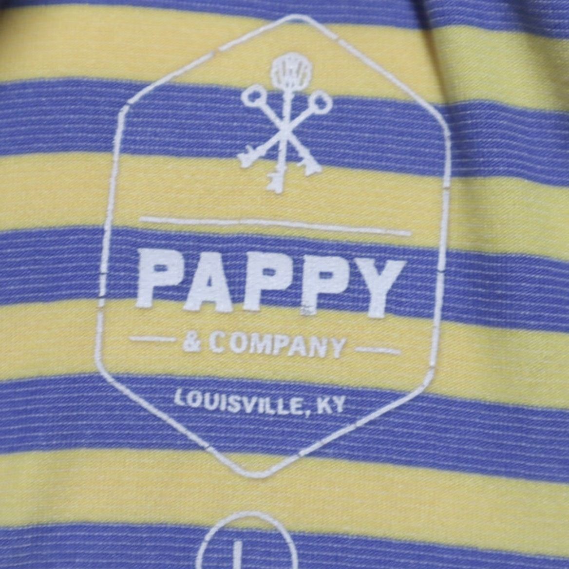 Vintage Pappy & Company Louisville KY Stretch Striped Polo Shirt Yellow Men's L Shirt Size US L / EU 52-54 / 3 - 5 Thumbnail