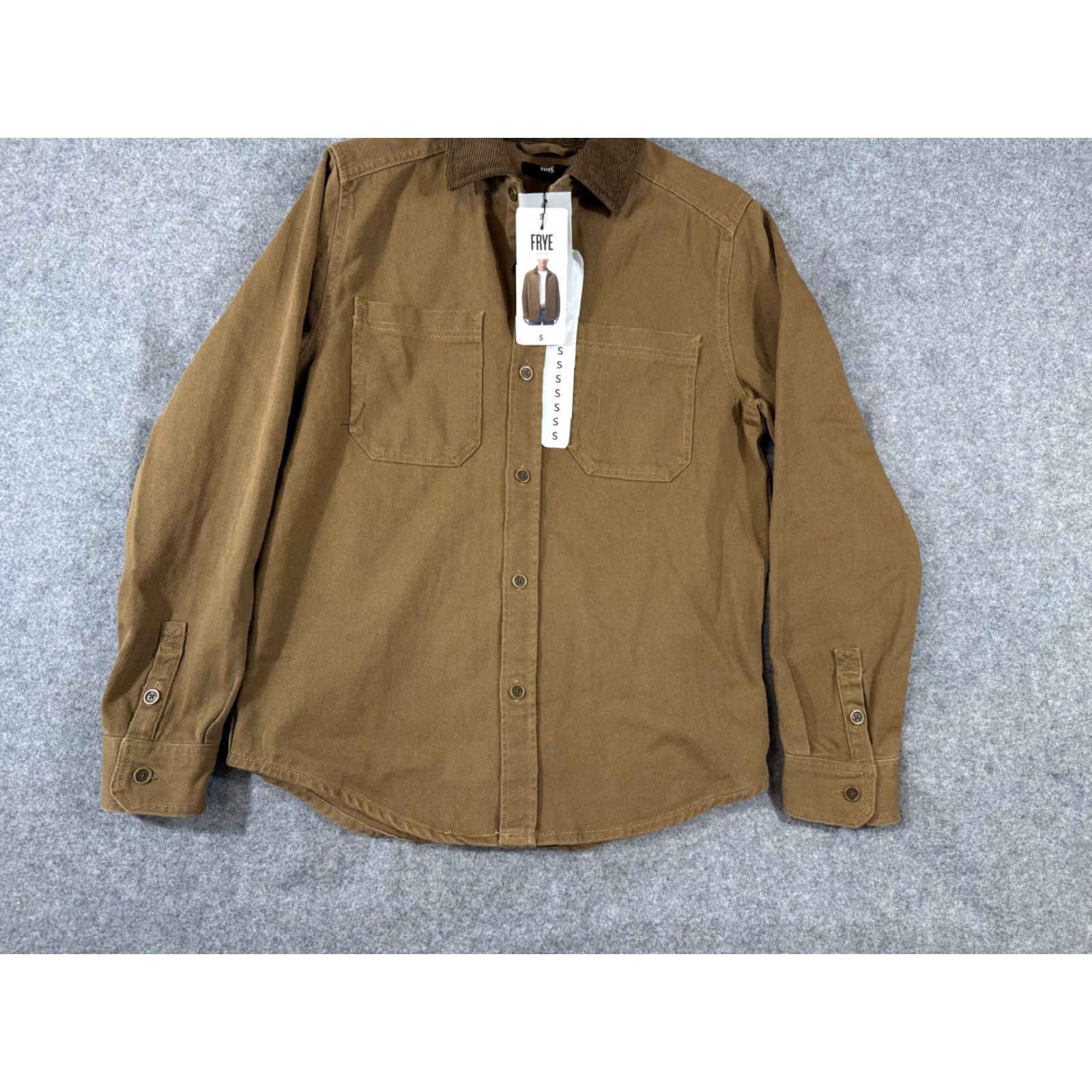 Frye Frye Barn Shacket Shirt Jacket Mens S Brown Corduroy Button Front NWT Size US S / EU 44-46 / 1 - 4 Thumbnail