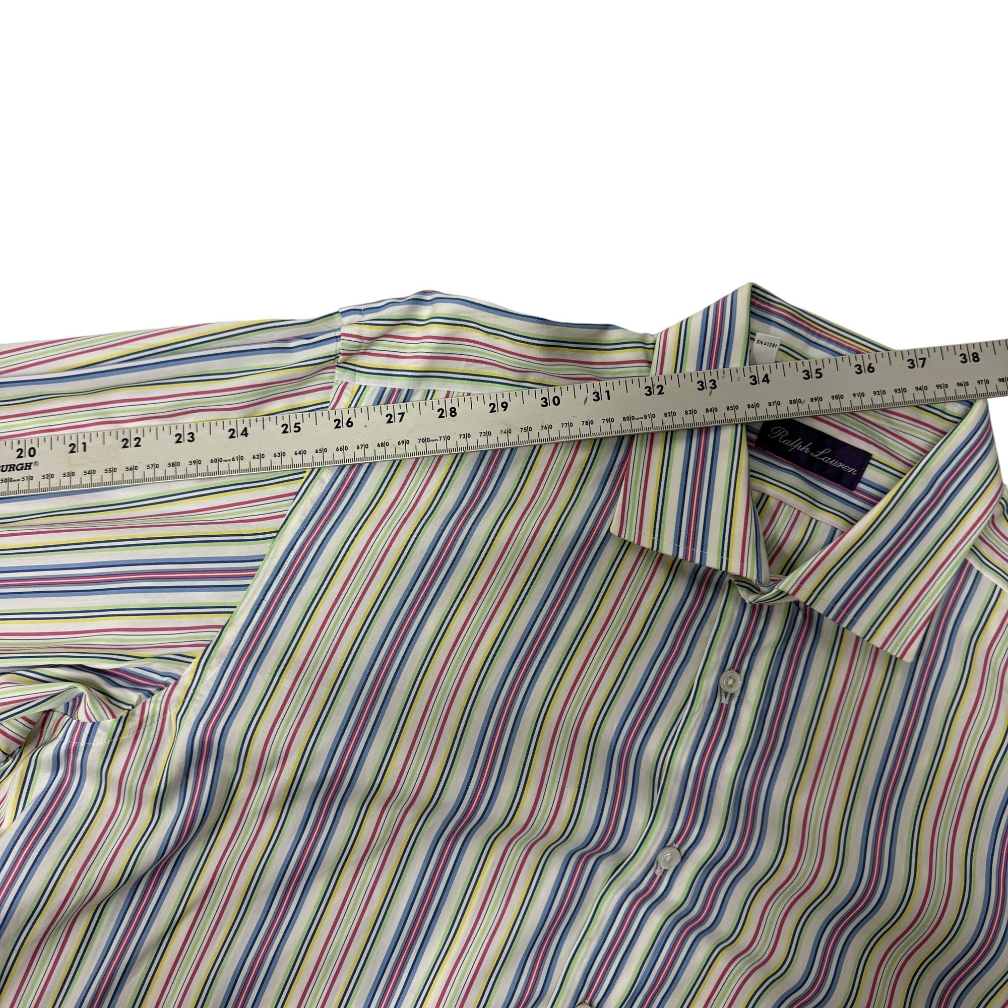 Ralph Lauren Purple Label Vtg Ralph Lauren Italy PURPLE LABEL RAINBOW Stripe Shirt Size US XL / EU 56 / 4 - 5 Thumbnail