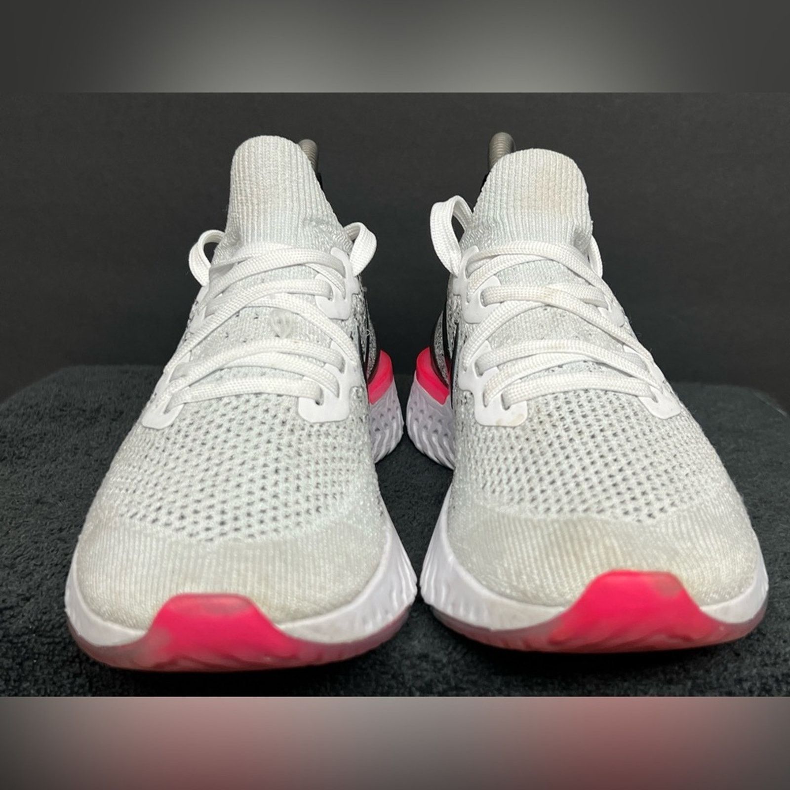Nike Nike Epic React Flyknit 2 Women's Running Shoes White Oreo Size US 8 / IT 38 - 5 Thumbnail