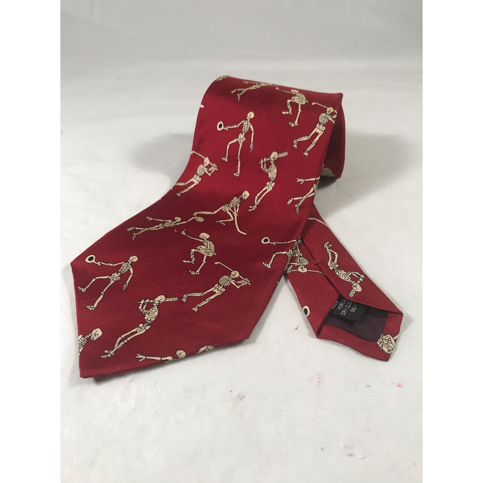 Other Anatomical Chart Co. Red Silk Skeletons Playing SportsTie Size ONE SIZE - 1 Thumbnail