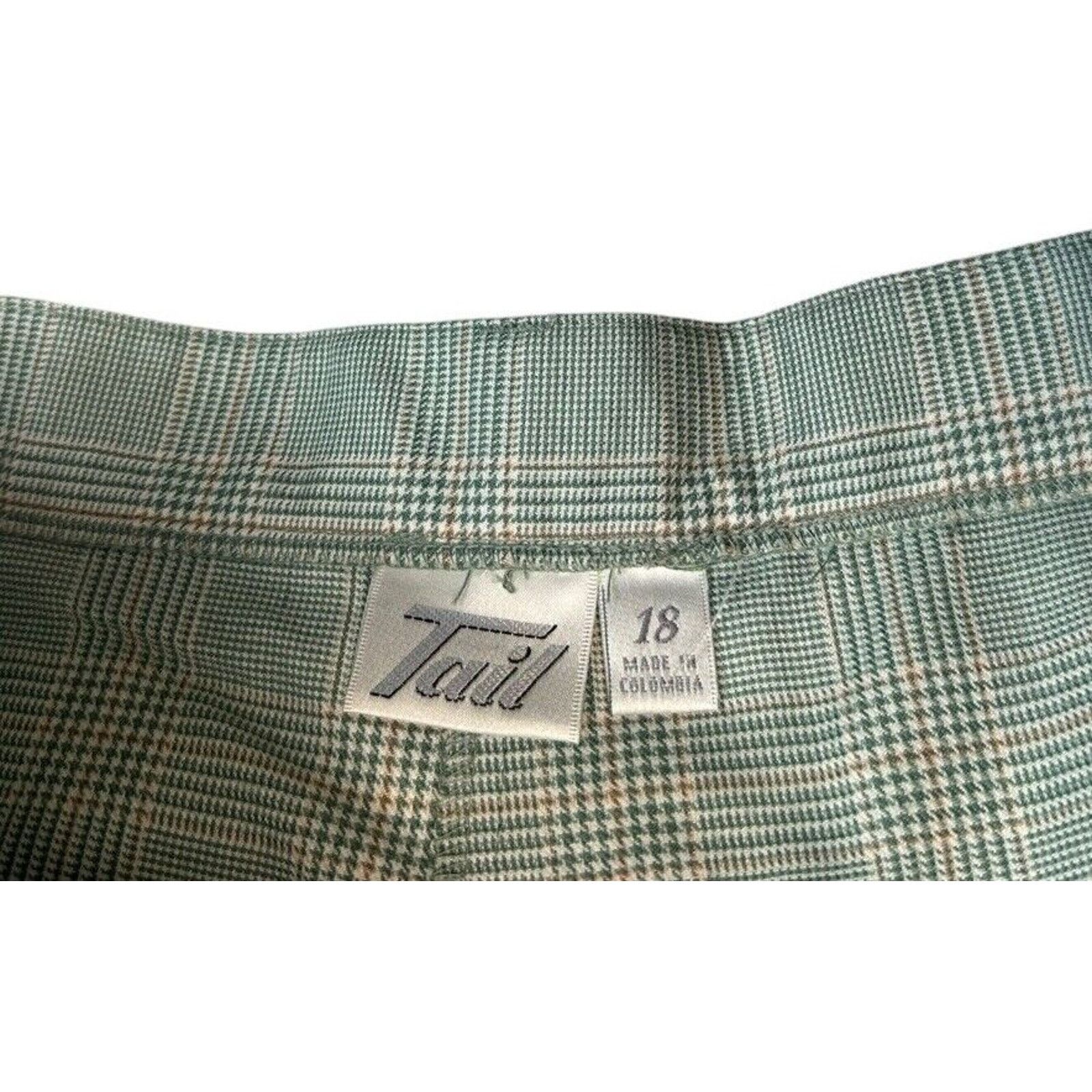 Other Vtg Tail Womens Plaid Pleated Retro Golf Shorts Green 18 Size 40" / US 18 - 6 Thumbnail