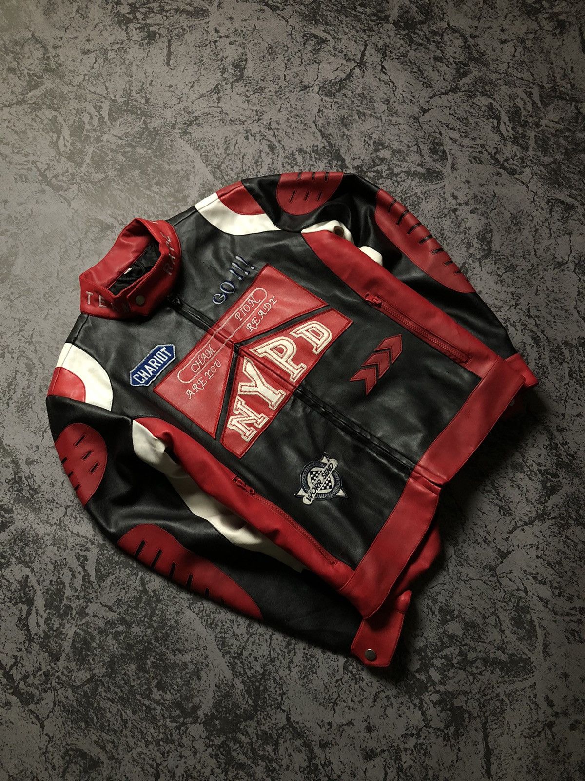 Vintage Vintage Racing Jacket Leather Nypd Chariot Champion Size US M / EU 48-50 / 2 - 4 Thumbnail
