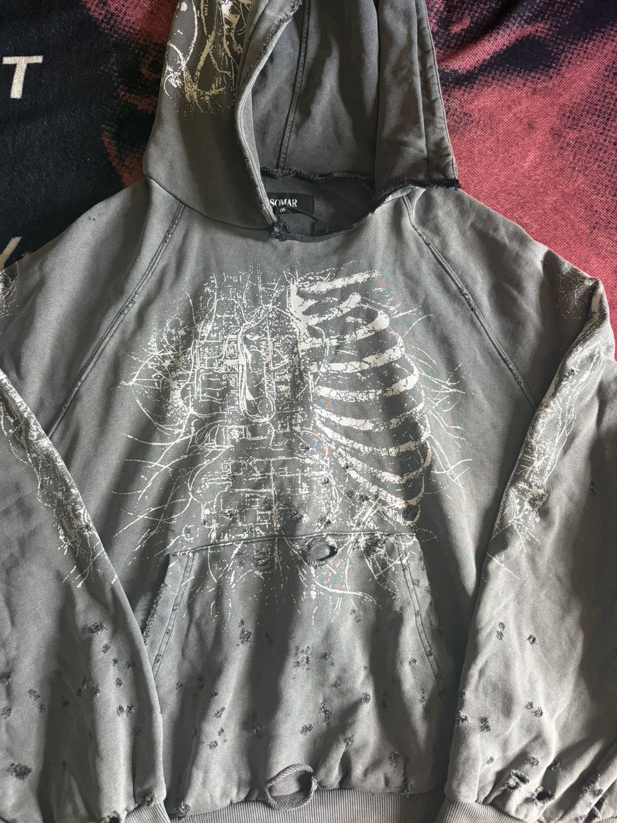 Somar Thrashed Tetsuo Hoodie in Gray, Men's (Size L) — image 2 of 5