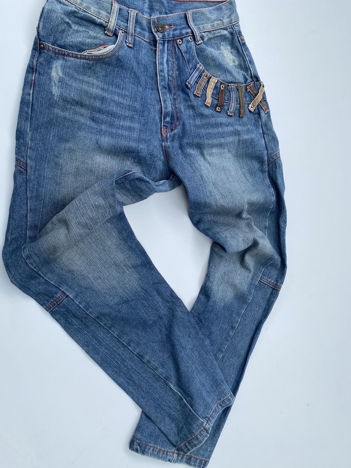Japanese Brand × Vintage ✅️Vtg Denim Double Waist Rare Design Size US 31 - 7 Thumbnail
