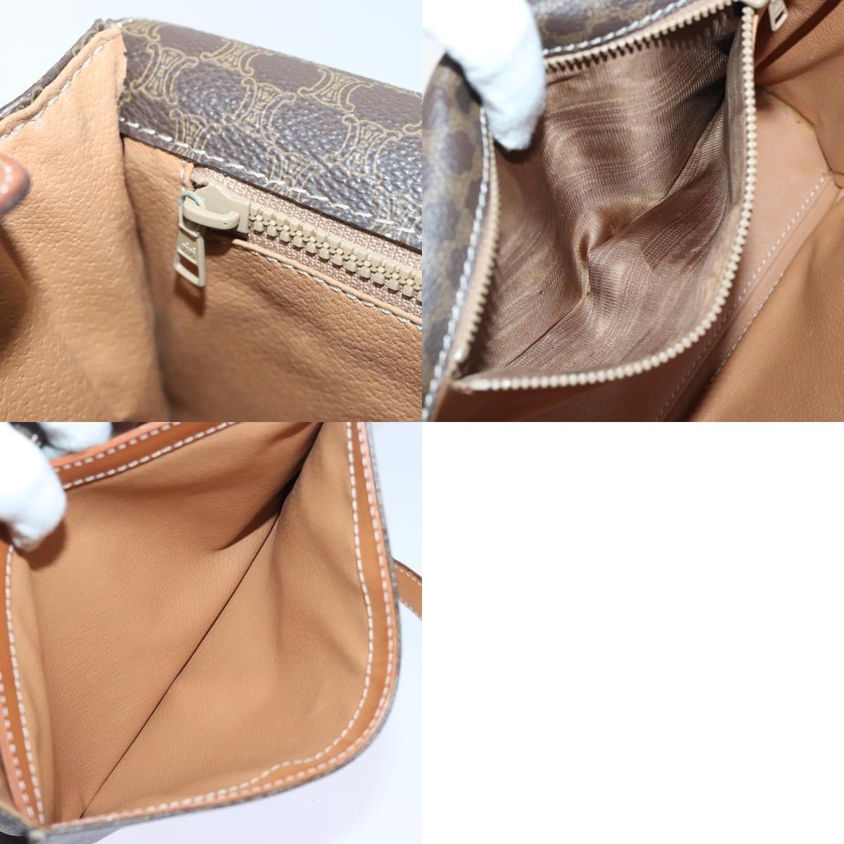 Celine CELINE Macadam Canvas Shoulder Bag Pvc Leather Brown Size ONE SIZE - 13 Thumbnail