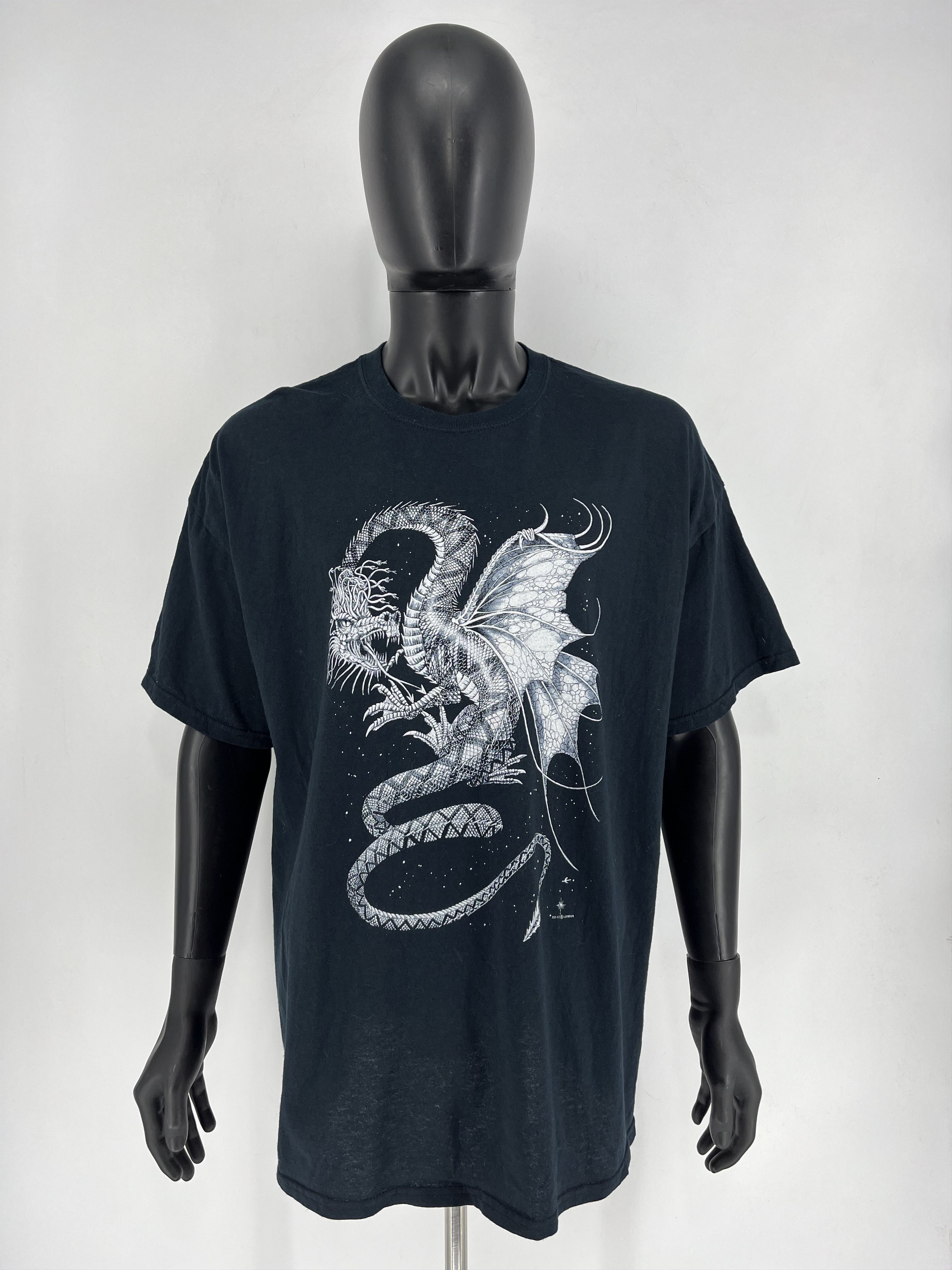 Vintage Vintage Y2k Washed AvantGarde Tribal Tee Dragon Streetwear Size US XXL / EU 58 / 5 - 2 Thumbnail