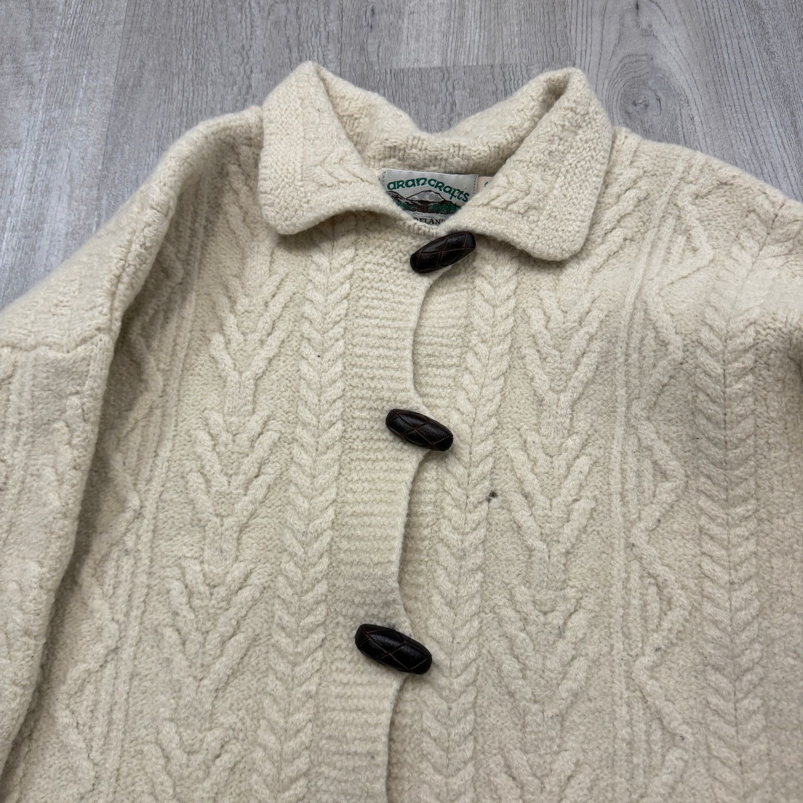 Vintage Original Aran Co Knit Coat Cardigan Sweater Women's Small Size S / US 4 / IT 40 - 3 Thumbnail
