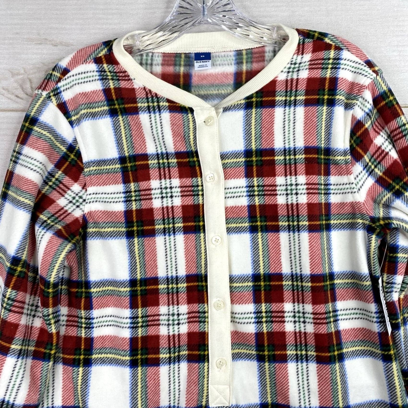 Old Navy Old Navy Womens Pajamas XS Plaid Fleece Cozy Short Romper 1 Pc Shirt Holiday Womens Size 26" / US 2 / IT 38 - 2 Thumbnail