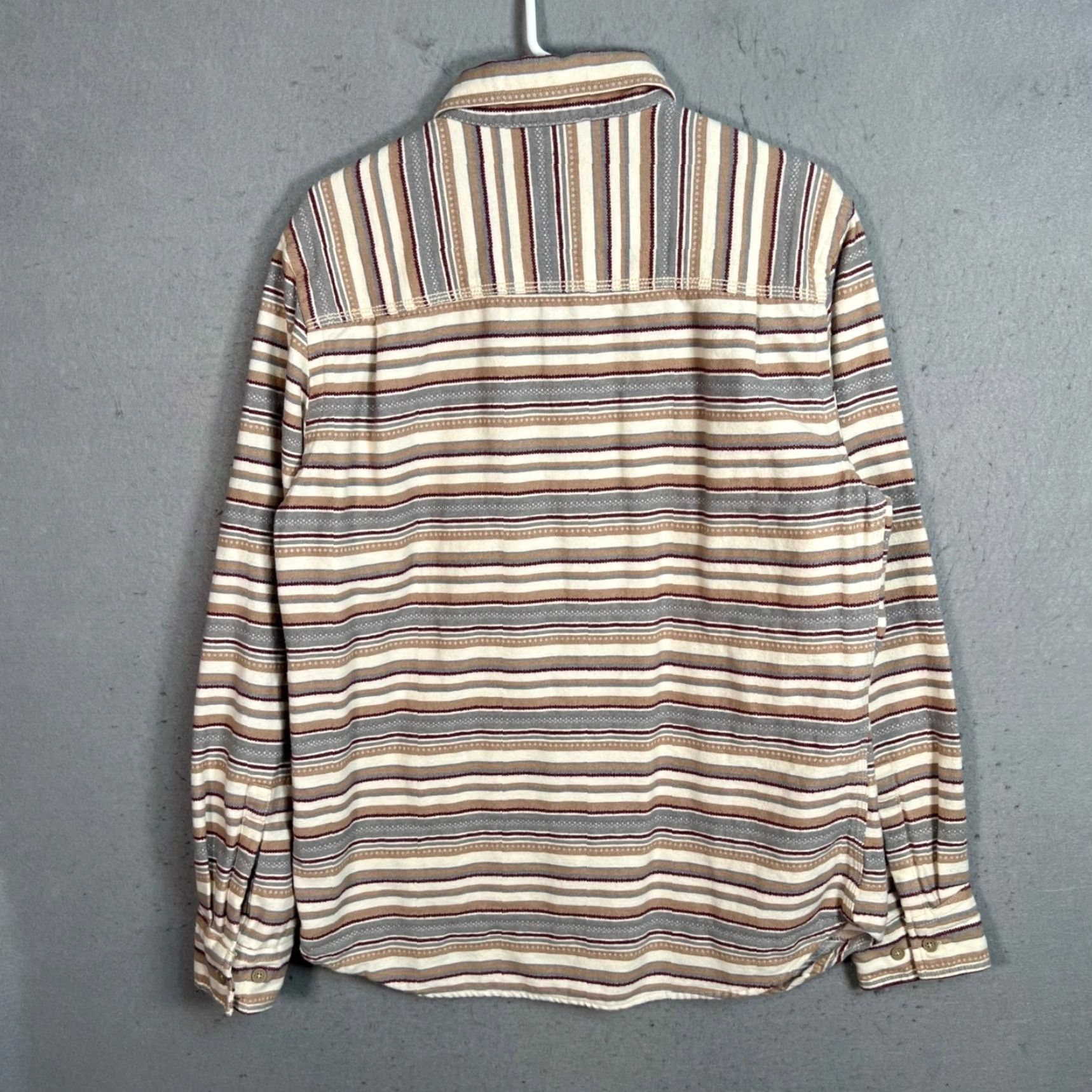 Vintage VINTAGE Howe Striped Shirt Mens Large Adult Brown Cotton Button-Up Long Sleeve - 90s Style, Workwear Mens Size L Size US L / EU 52-54 / 3 - 2 Thumbnail