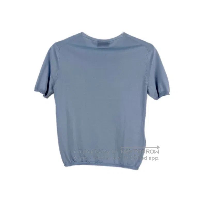 Prada Prada Haze blue chest letter silk short sleeves Size XS / US 0-2 / IT 36-38 - 2 Thumbnail