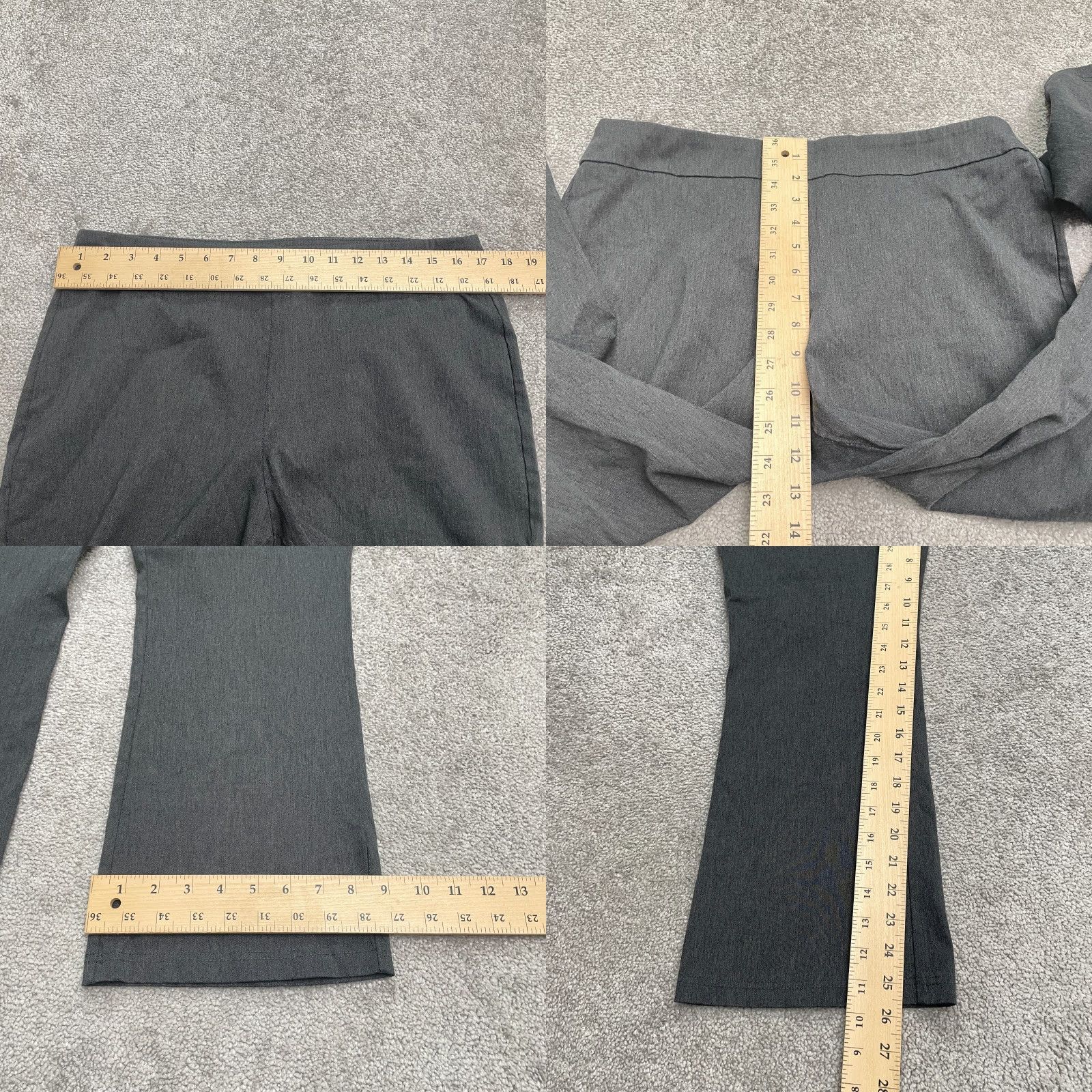 Nanette Lepore Nanette Lepore Bootcut Cropped Pants Womens Large Gray Pull On Stretch 34x25.5 Size 36" / US 14 / IT 50 - 8 Thumbnail