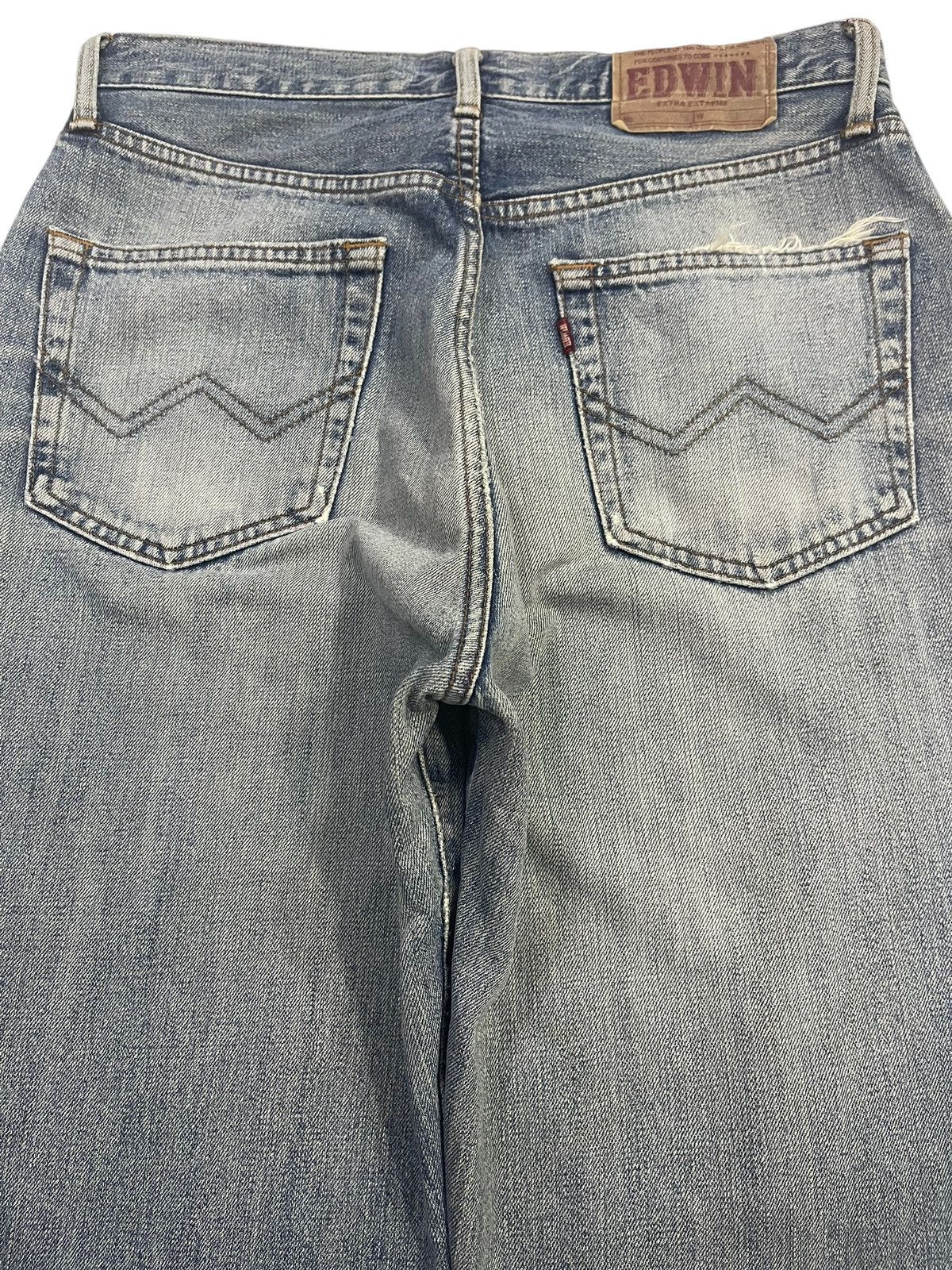Edwin Vintage 90s Edwin 505x Faded Wash Distressed Loose Jeans Size US 30 / EU 46 - 5 Thumbnail