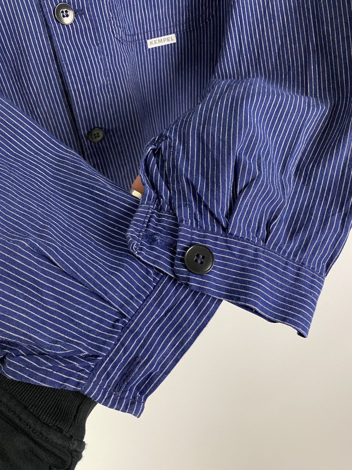 Vintage 90s Vintage Kempel Hickory Stripe Chore Work Over Shirt Size US S / EU 44-46 / 1 - 5 Thumbnail