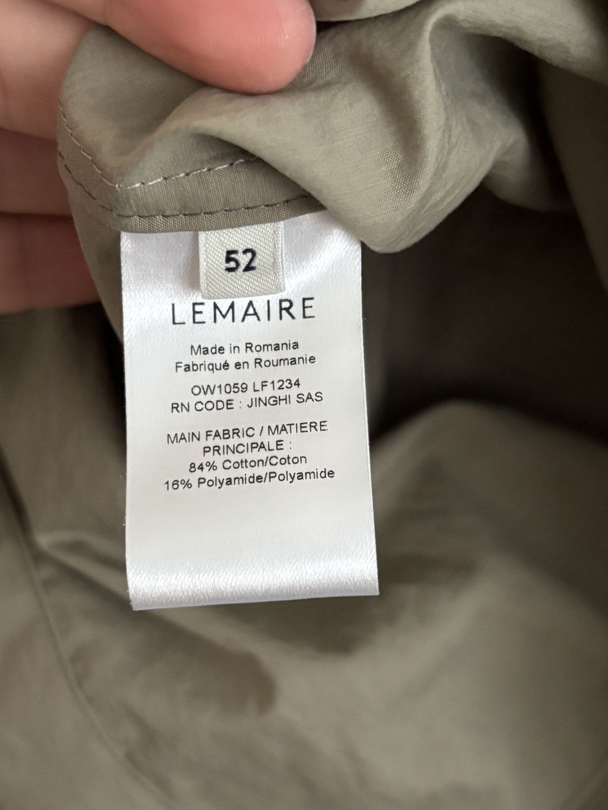 Lemaire Lemaire Light field jacket, dusty khaki, size 52 Size US XL / EU 56 / 4 - 4 Thumbnail